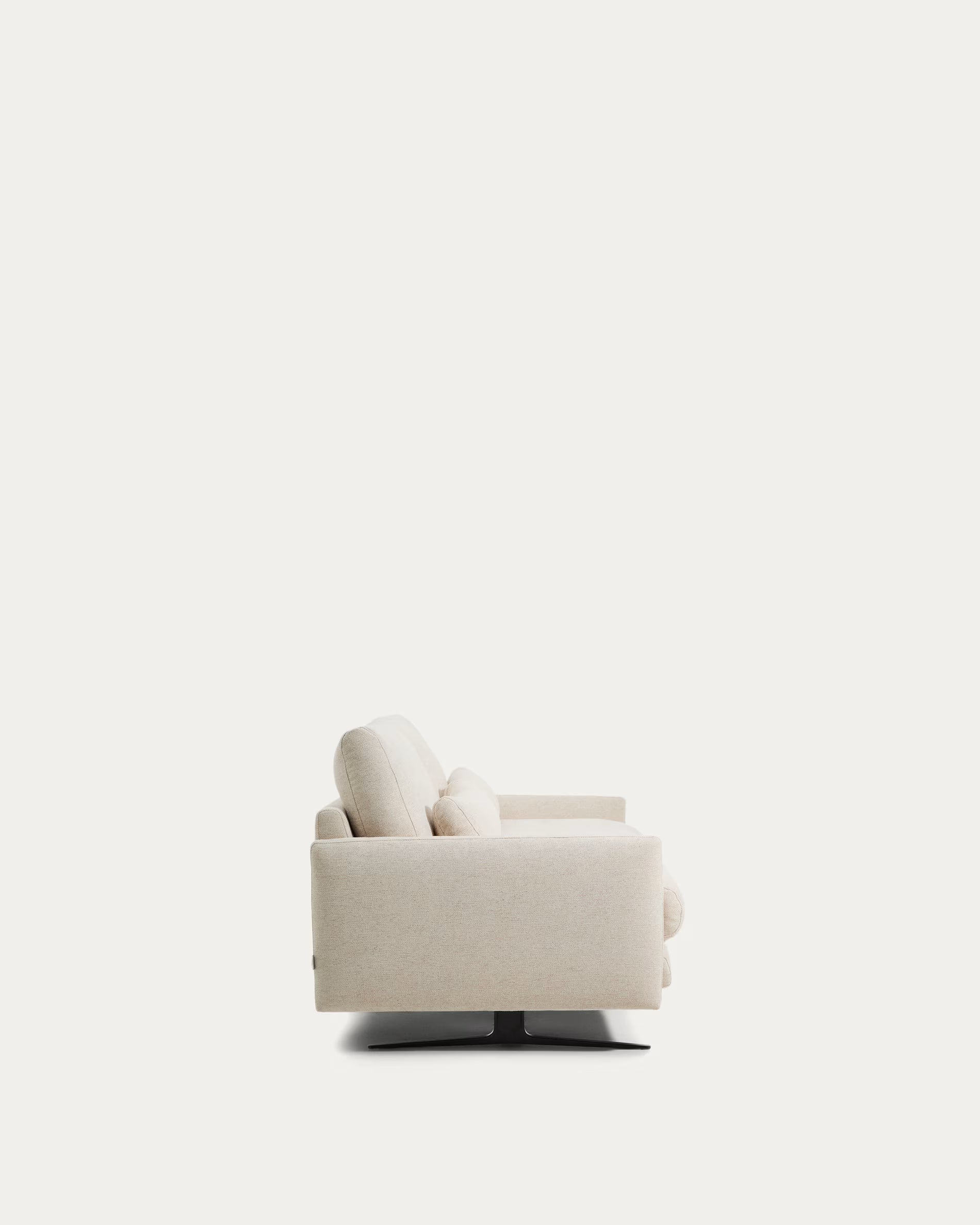 3-seater Sofa VELIRO beige with black base
