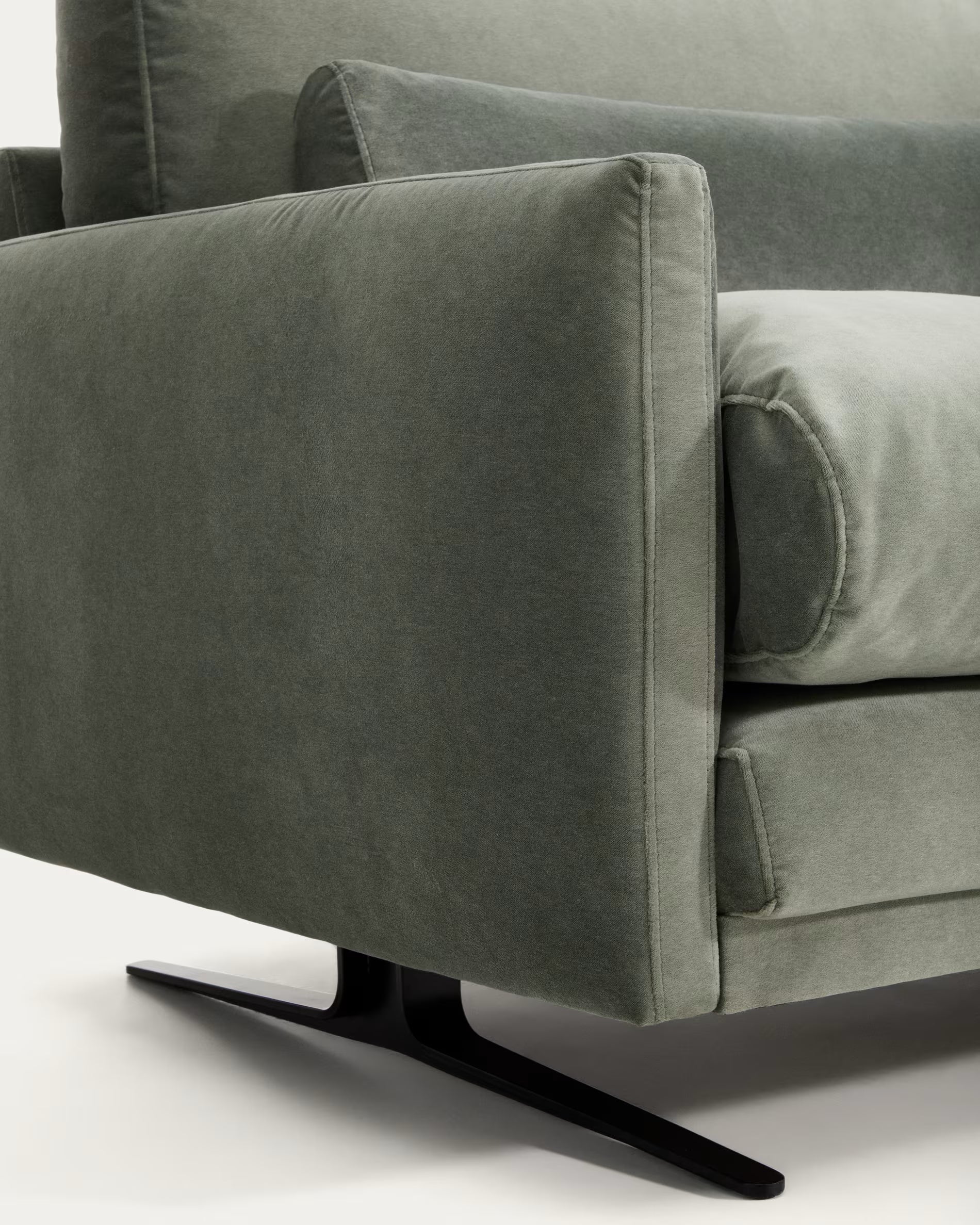 3-seater Sofa VELIRO green with black base