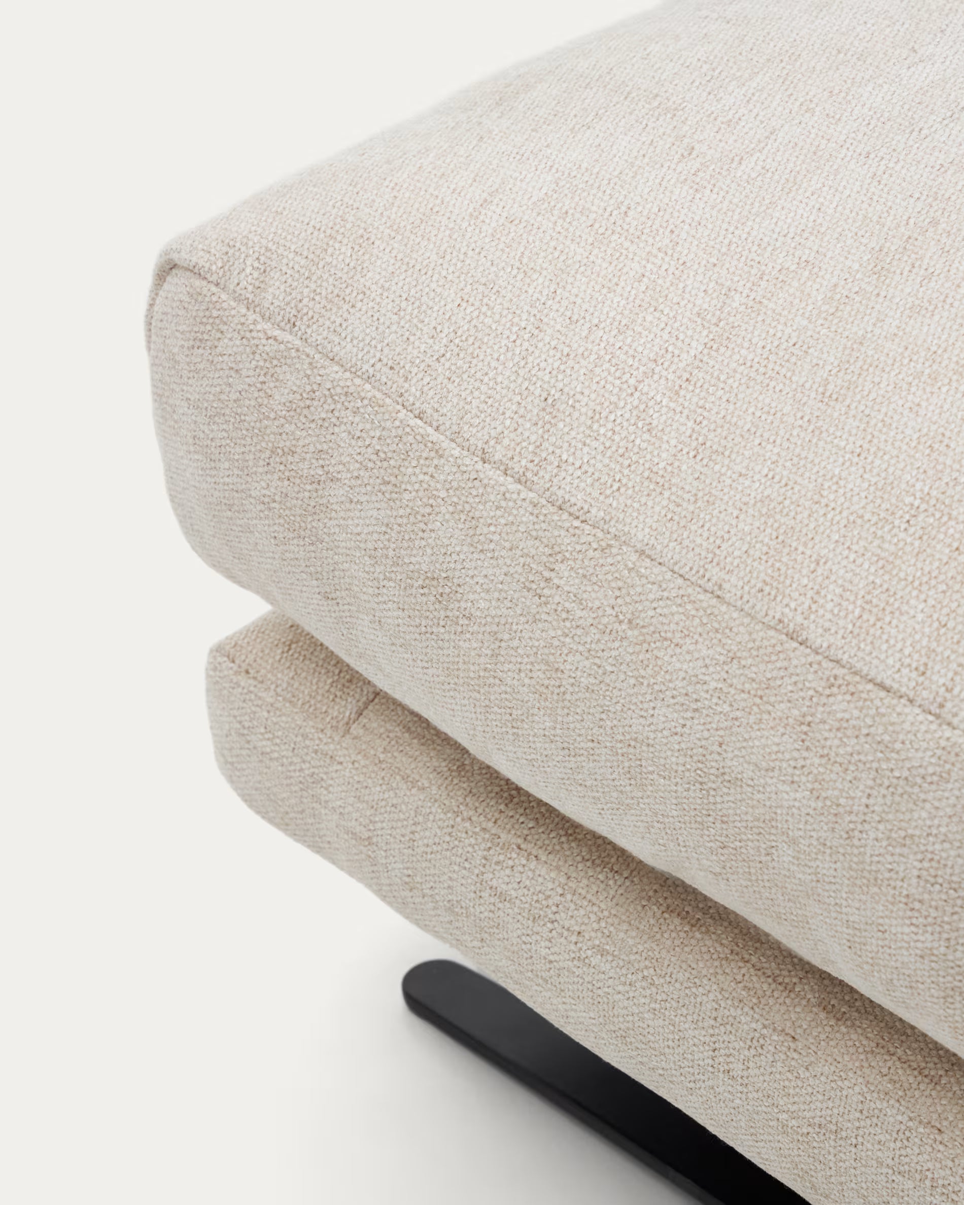 VELIRO Beige Footrest with Black Base