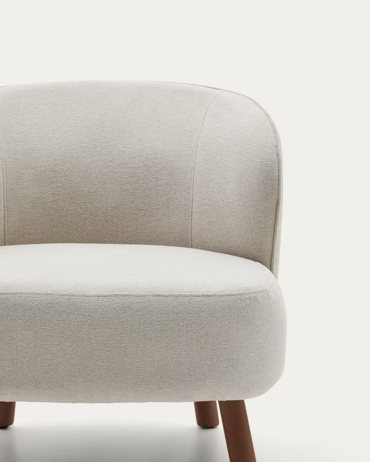 ULIT Armchair in Beige Chenille with Dark Ash Base
