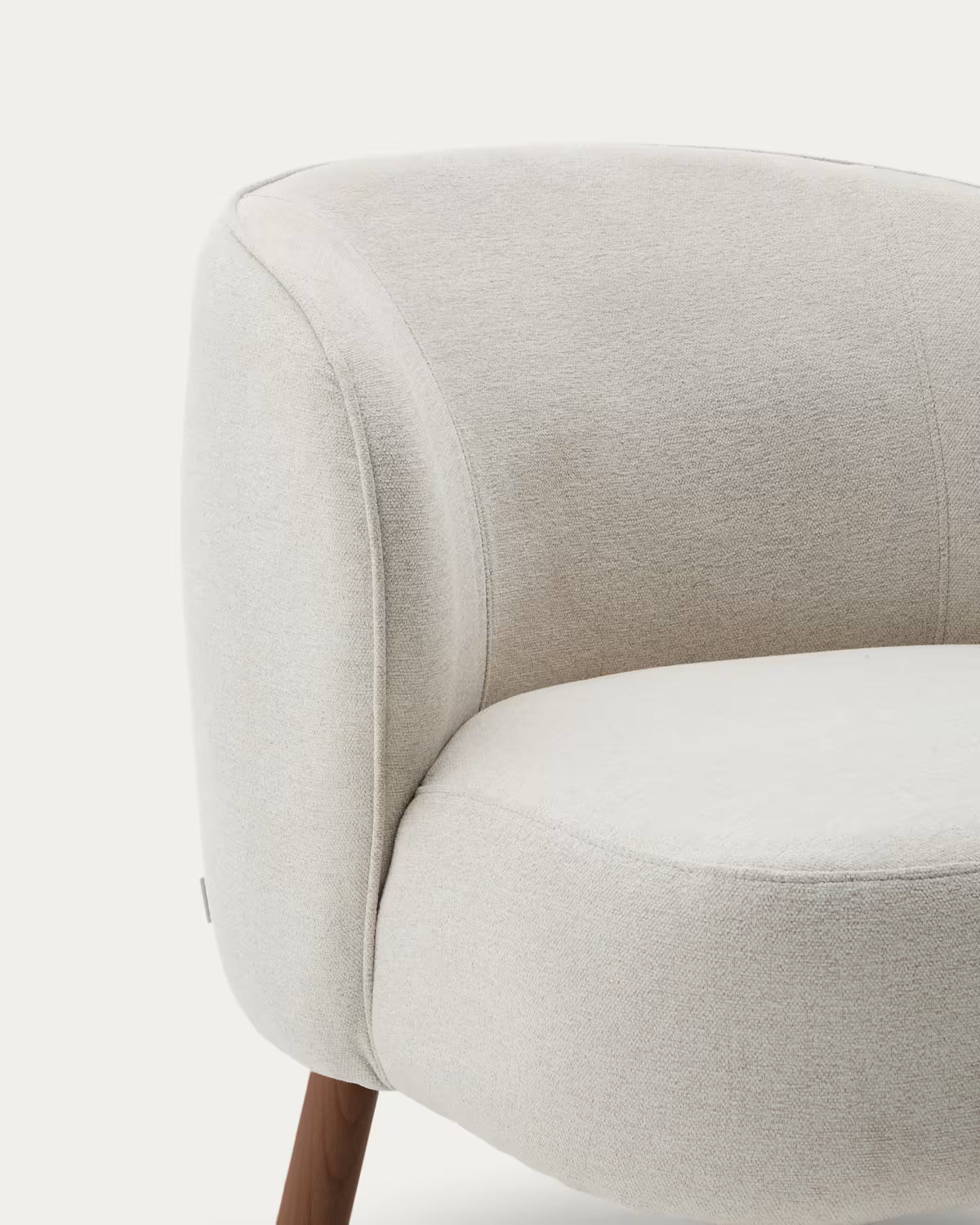 ULIT Armchair in Beige Chenille with Dark Ash Base