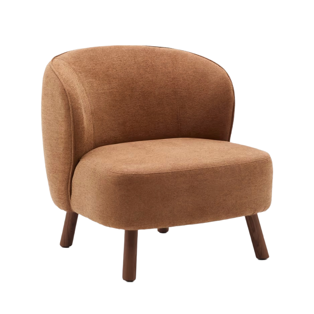 ULIT Armchair in Brick Chenille with Dark Ash Base