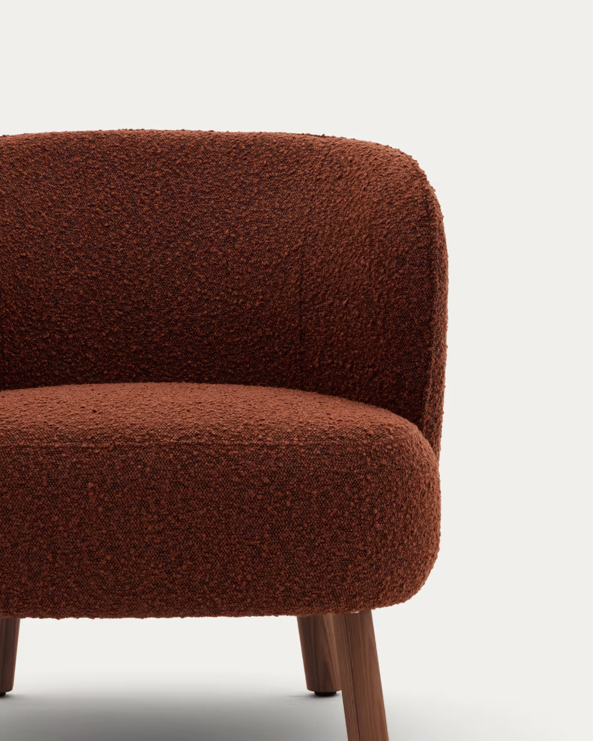ULIT Armchair in Brick Sheep Fabric with Dark Ash Base