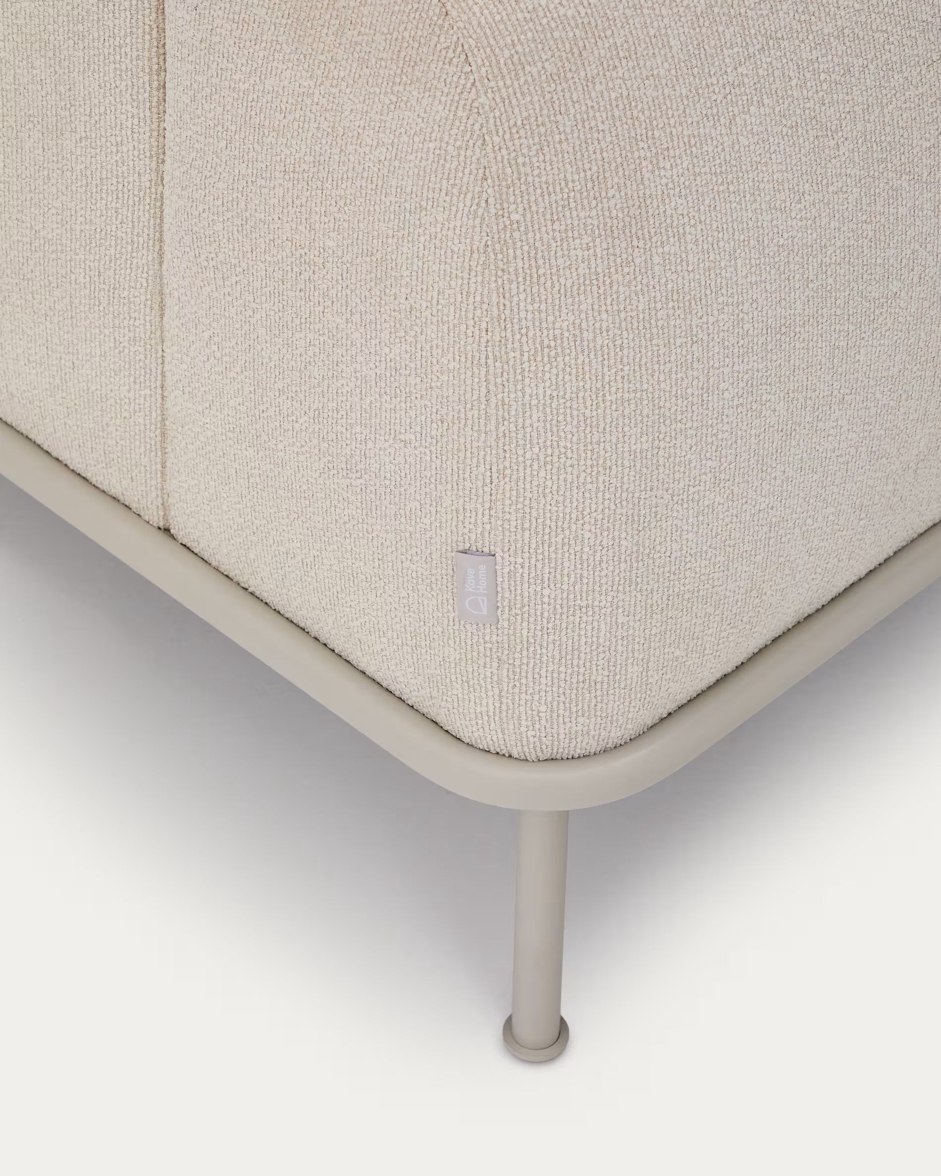 3-seater AURUM ecru chenille sofa with a beige base