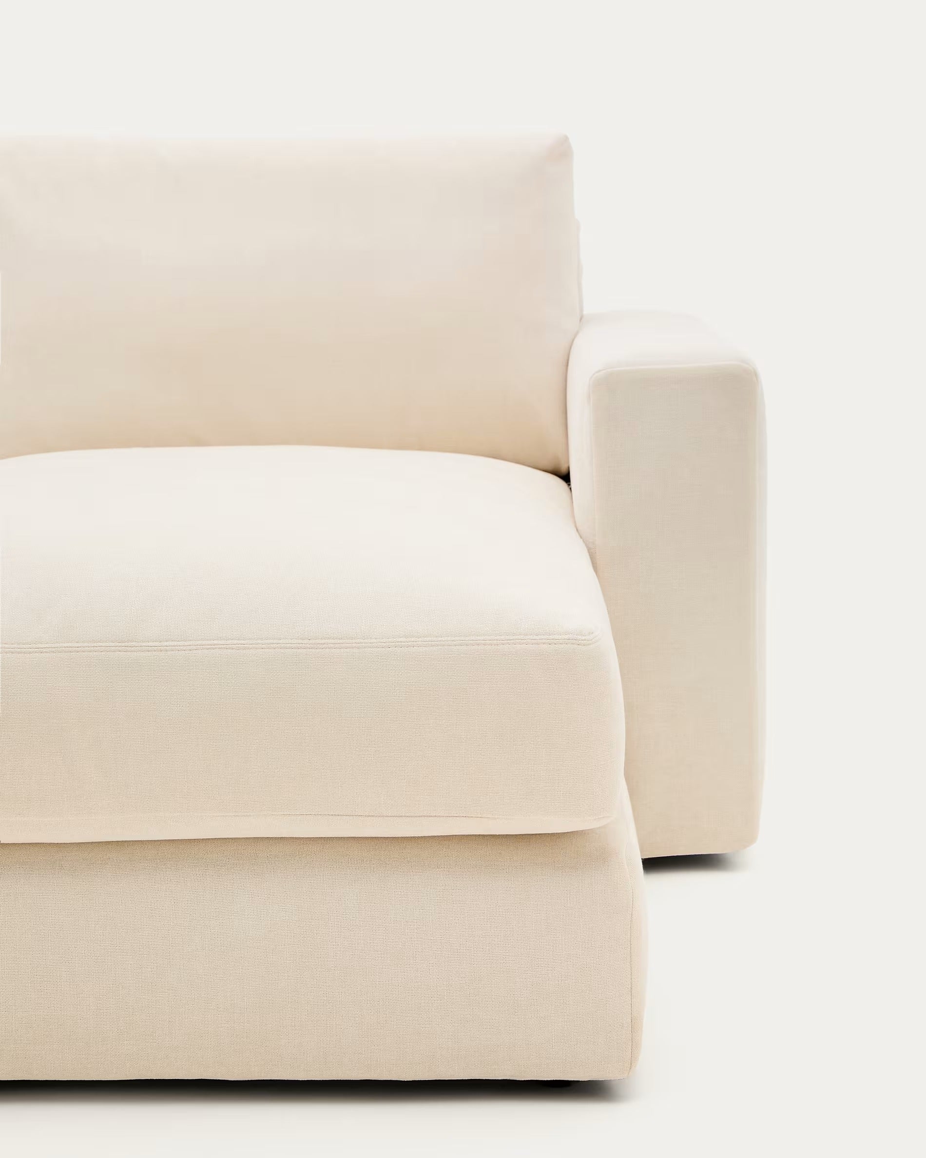 3-seater right-facing corner sofa ALEA ecru chenille