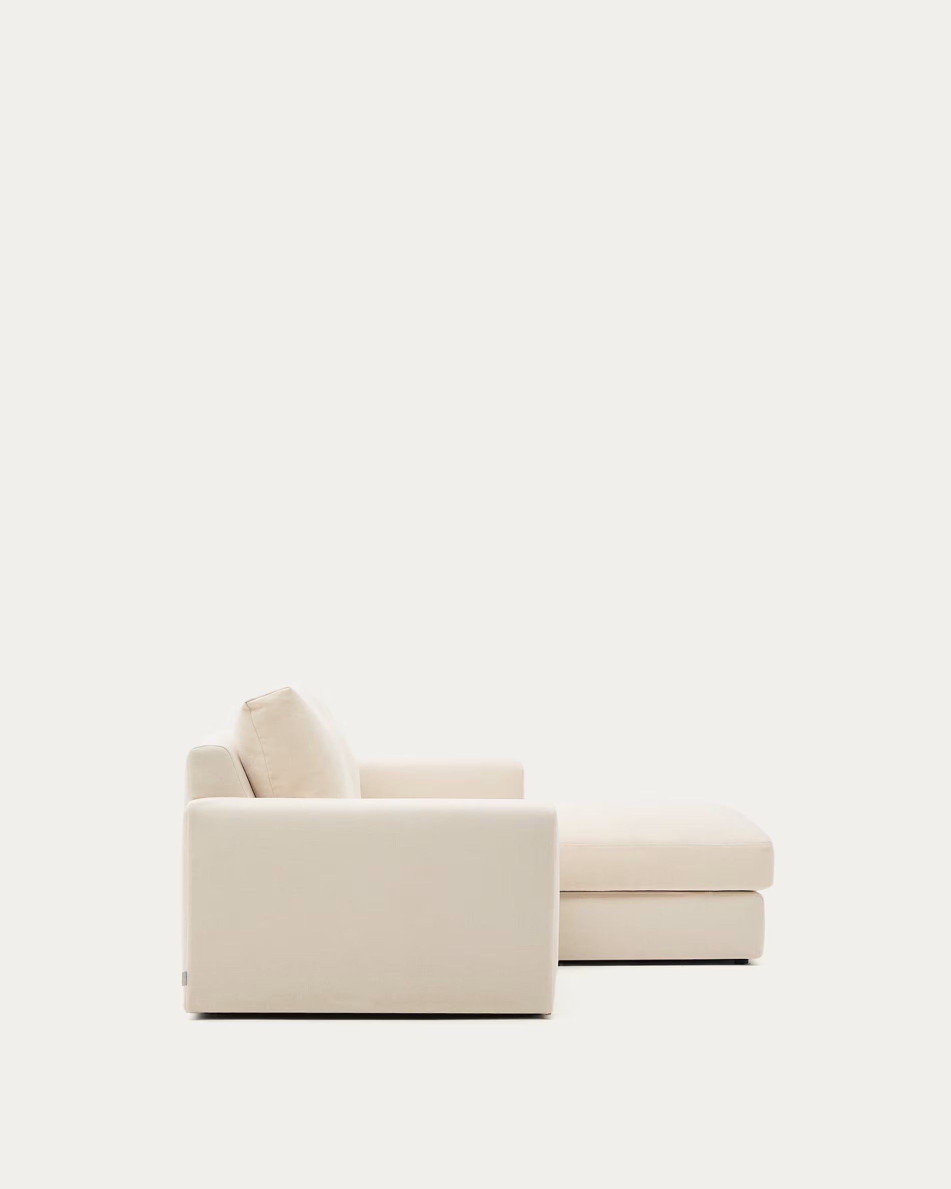 3-seater right-facing corner sofa ALEA ecru chenille