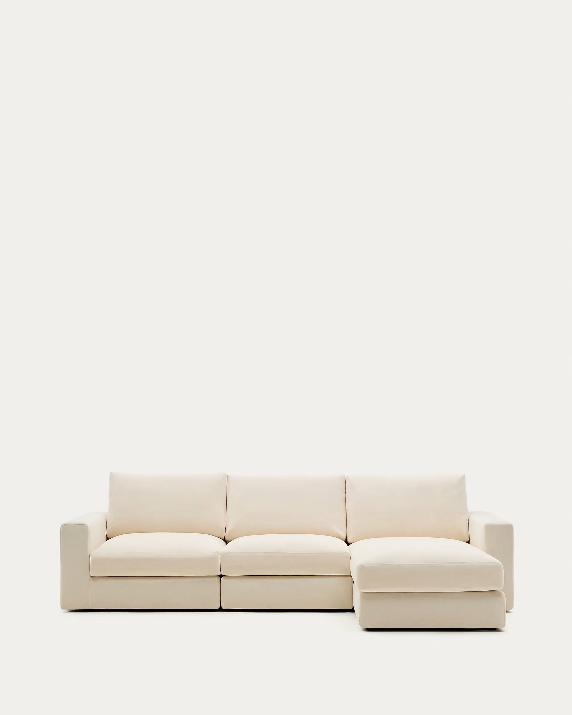 4-seater right-facing corner sofa ALEA ecru chenille