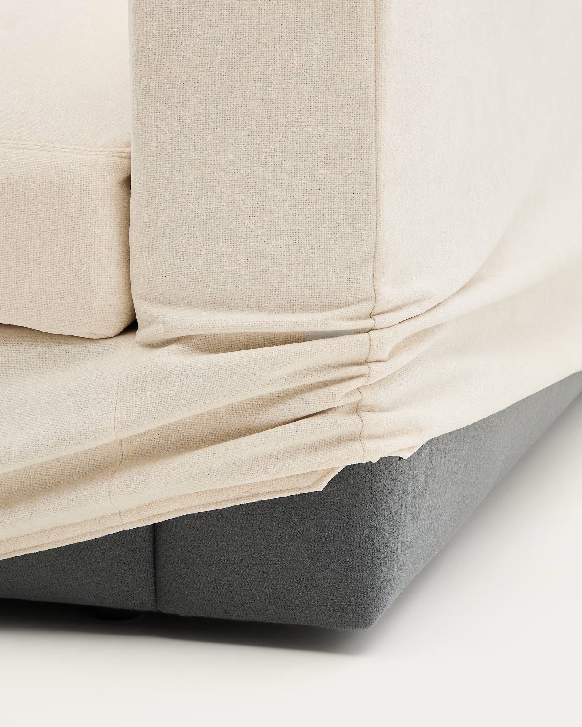 4-seater left-facing corner sofa ALEA ecru chenille