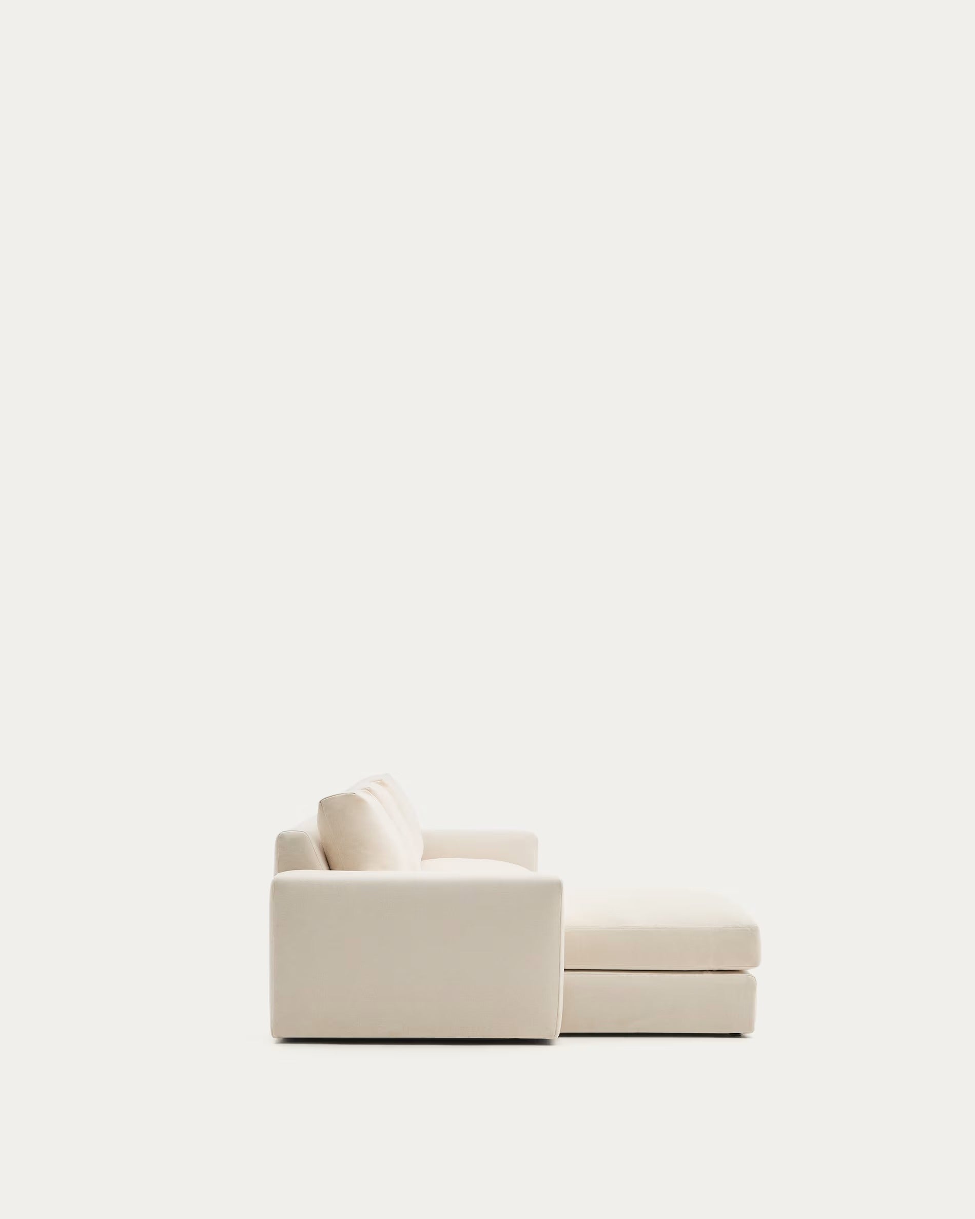 4-Sitzer-Ecksofa links ALEA ecru Chenille