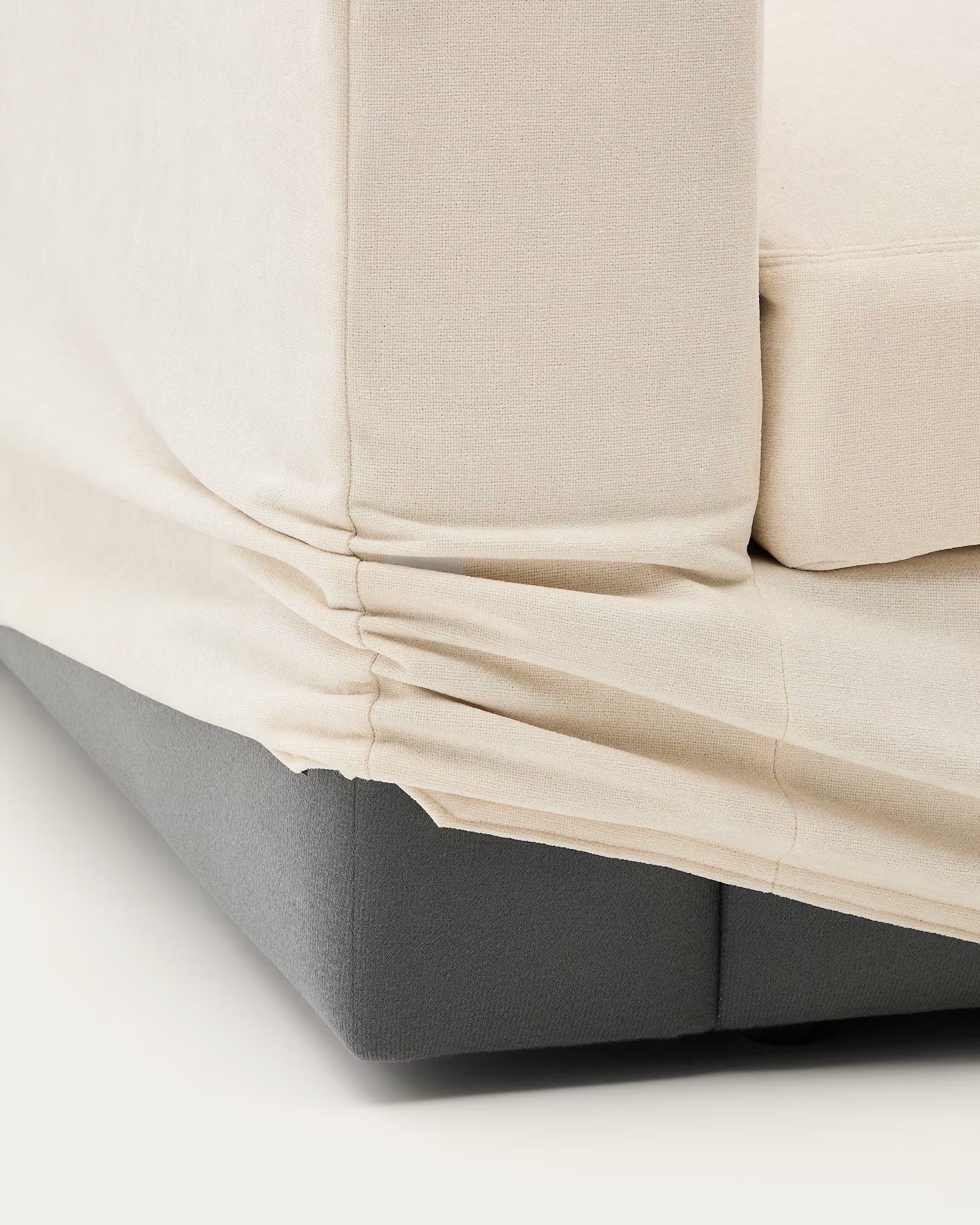 5-seater right-facing corner sofa ALEA ecru chenille