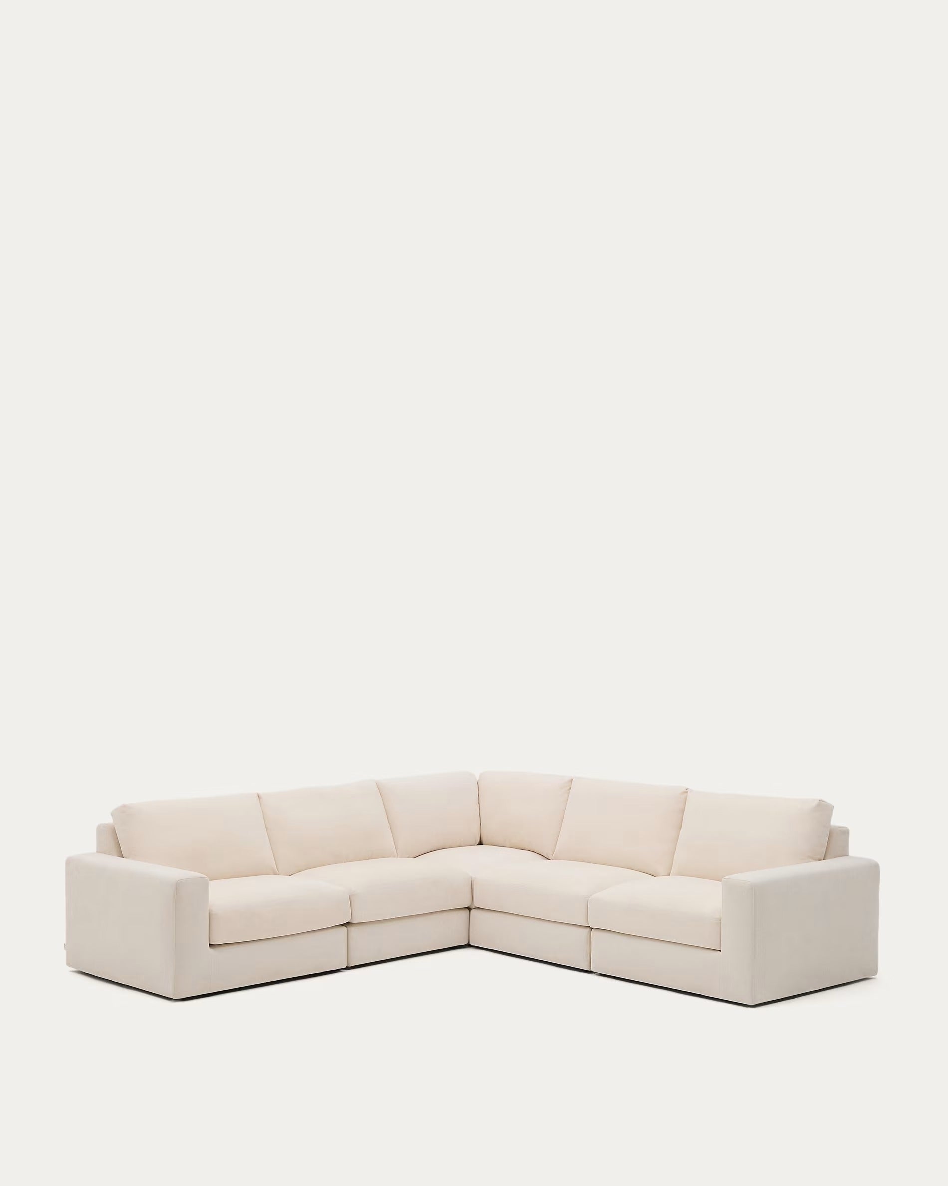 Alea ecru chenille corner sofa