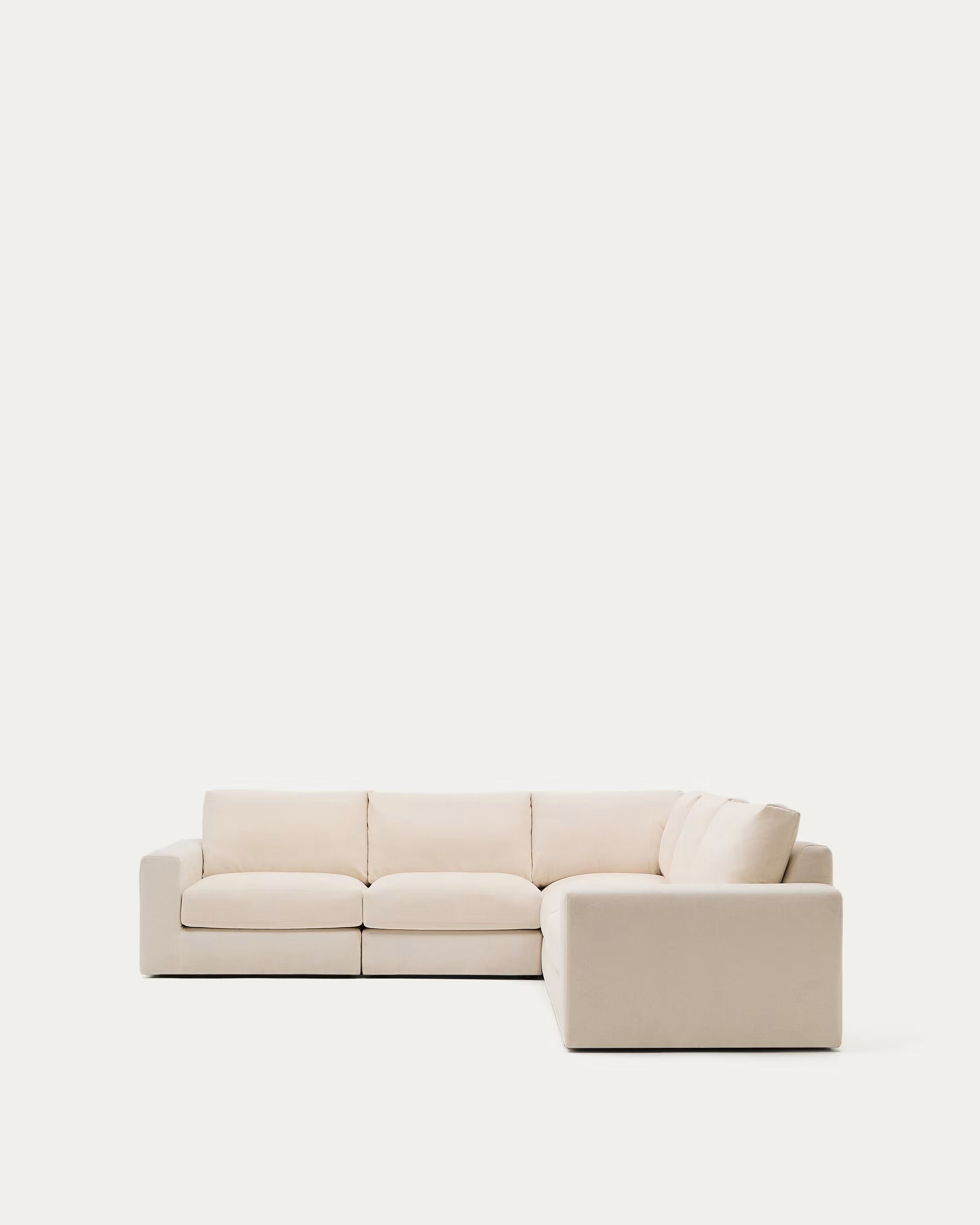 Alea ecru chenille corner sofa