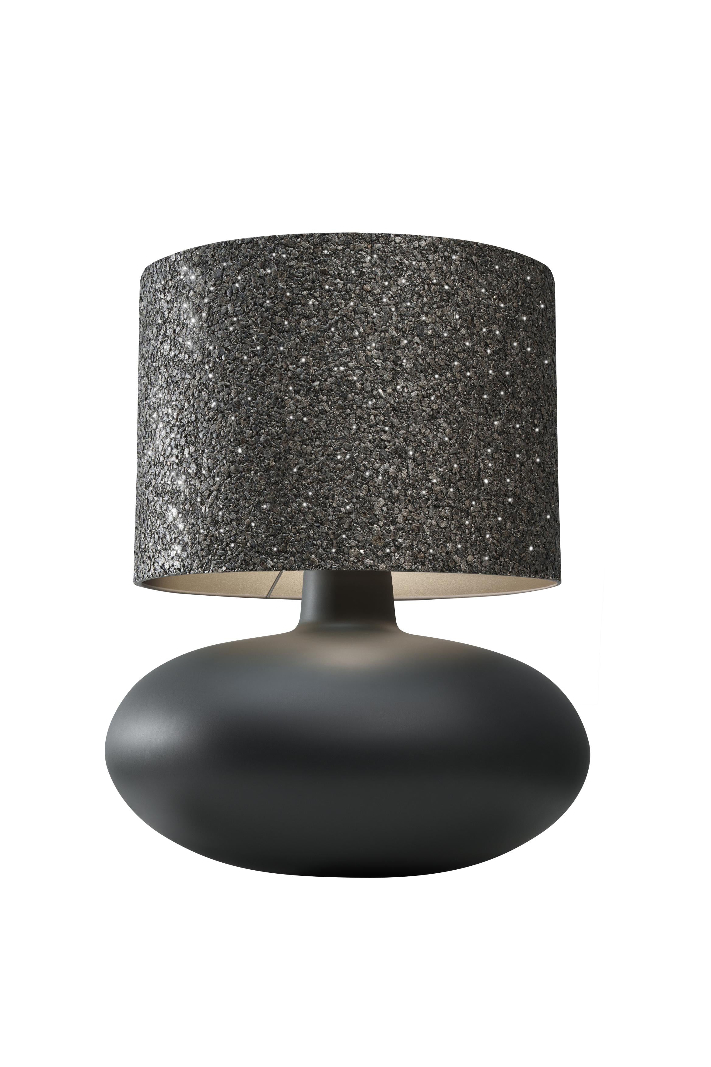 SAWA STONE table lamp matte black glass