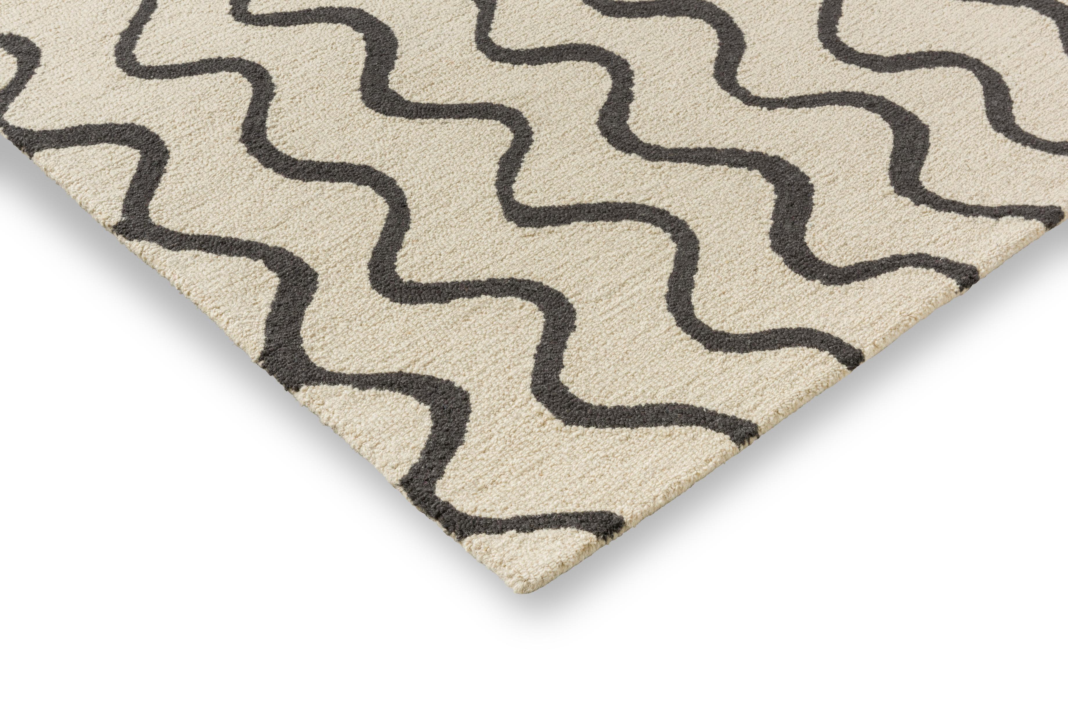 RIBBON Beige Carpet with Black