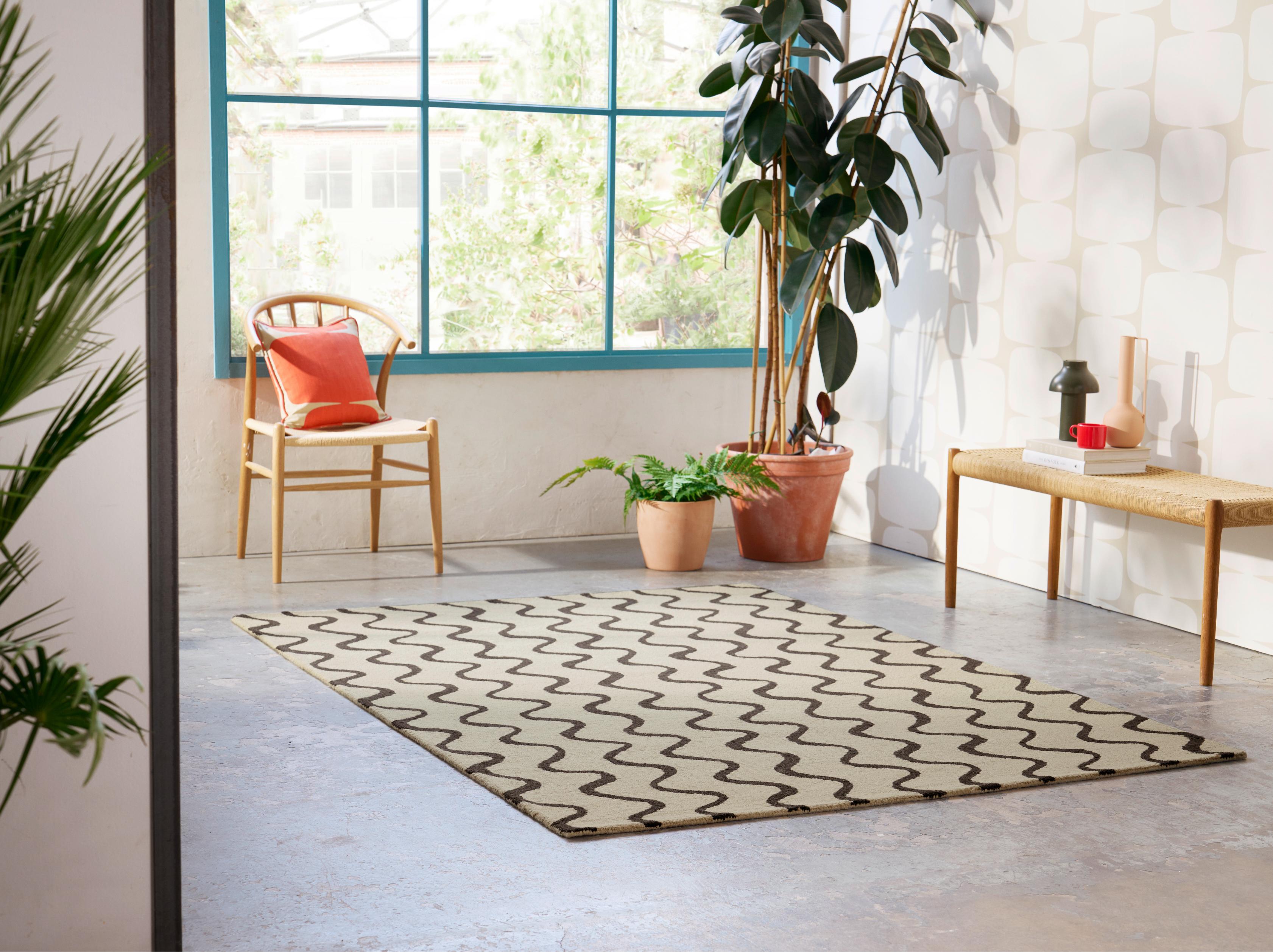 RIBBON Beige Carpet with Black