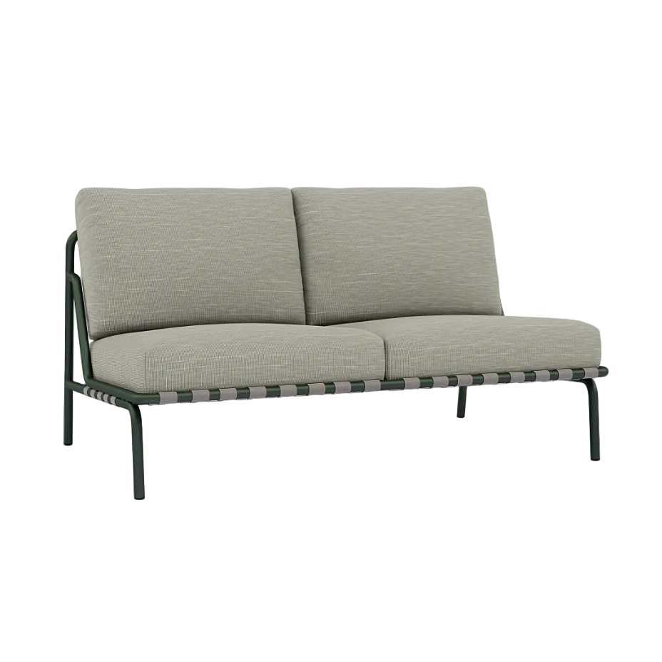 2-Seater Outdoor Sofa SETTLE Gray with Green Base