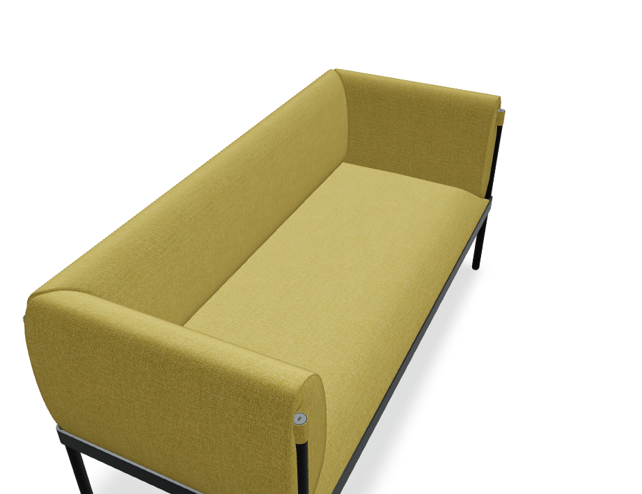 2-Sitzer-Sofa niedrig gepolsterte Stelzen