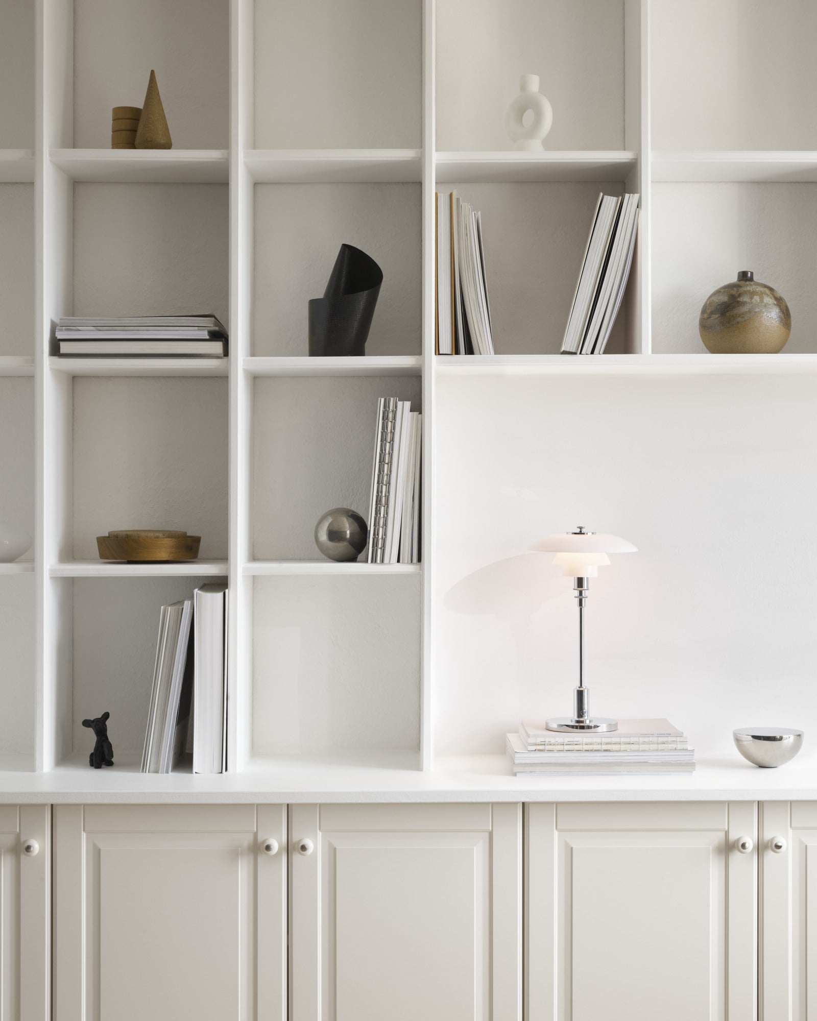 Portable lamp PH 2/1 white with chrome base