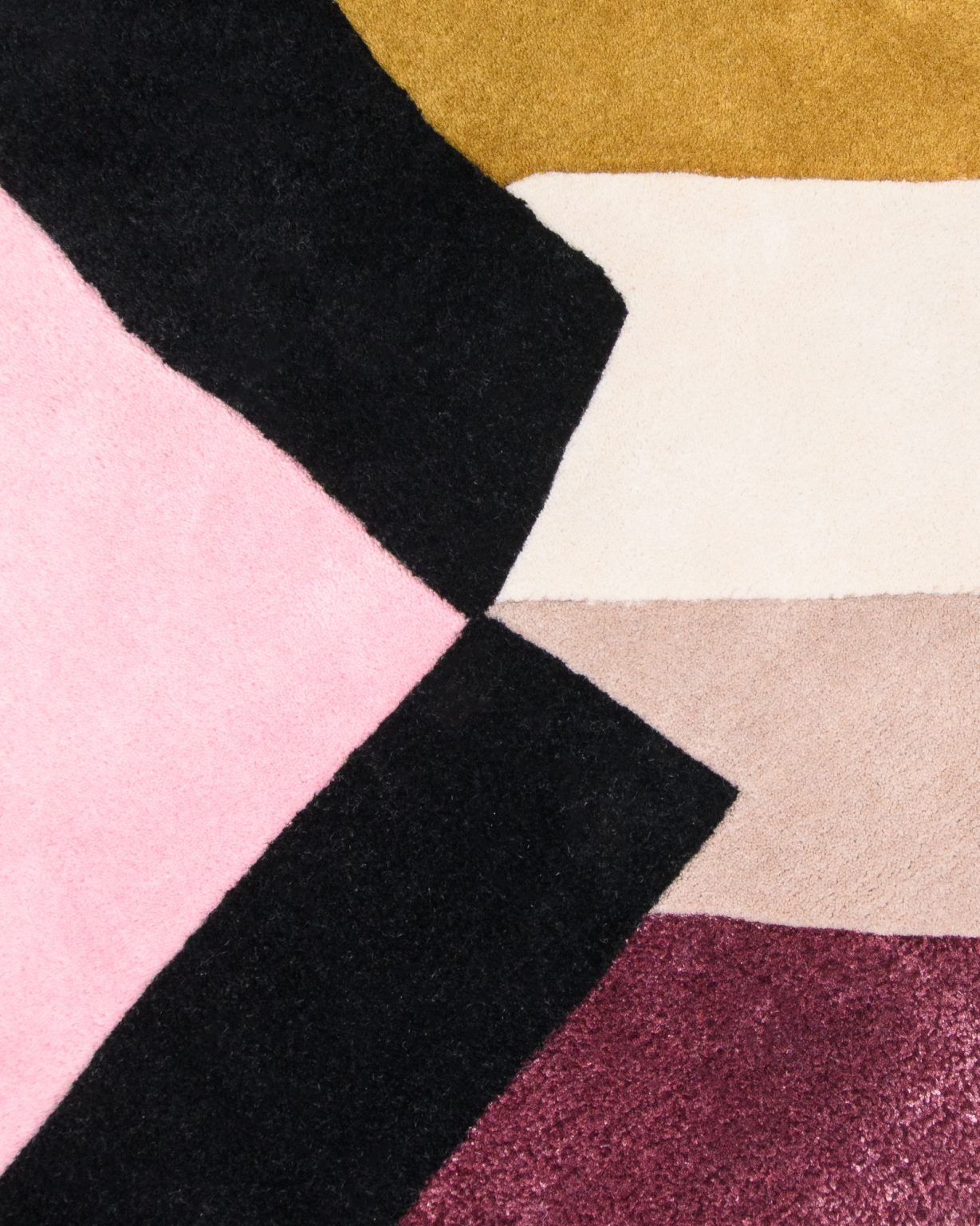 Asymmetrical decorative rug STARLINE pink with mustard