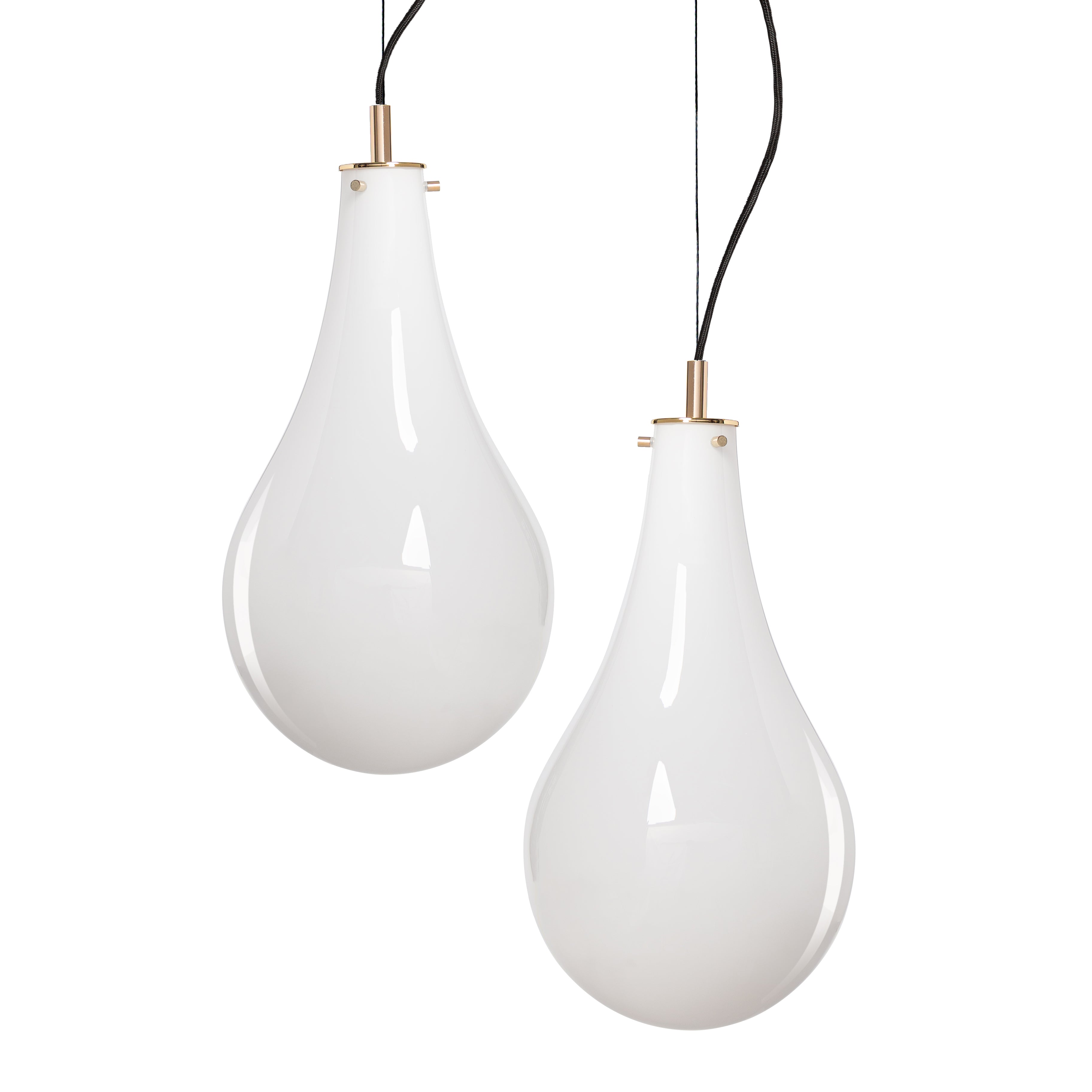 STILLA 2 pendant lamp white with gold finish