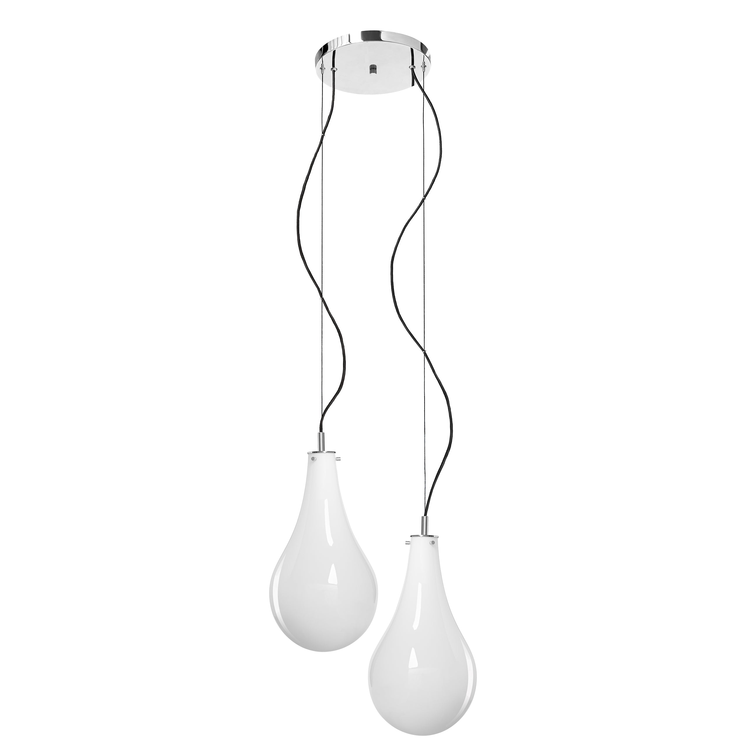 STILLA 2 pendant lamp white with silver finish