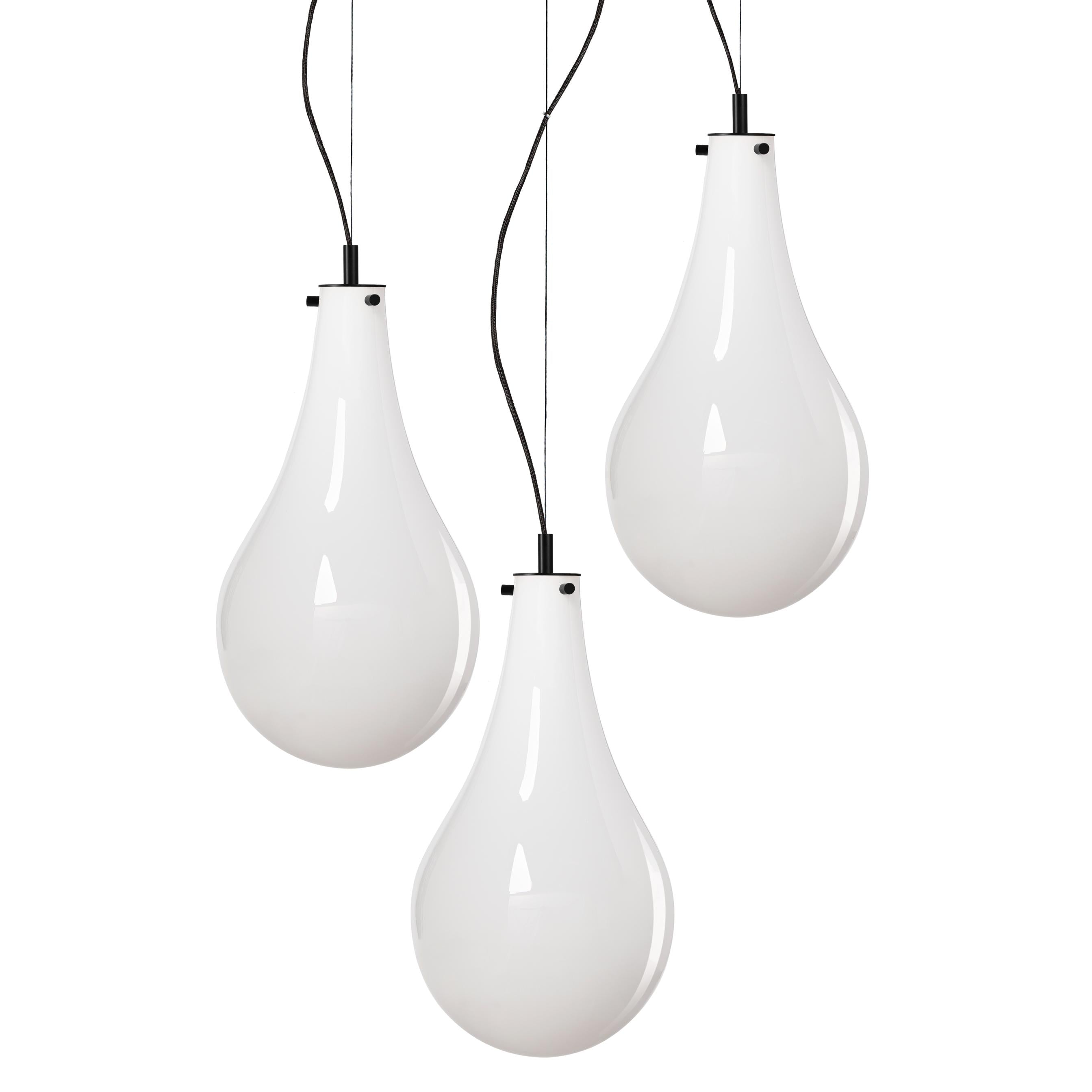 STILLA 3 pendant lamp white with black finish