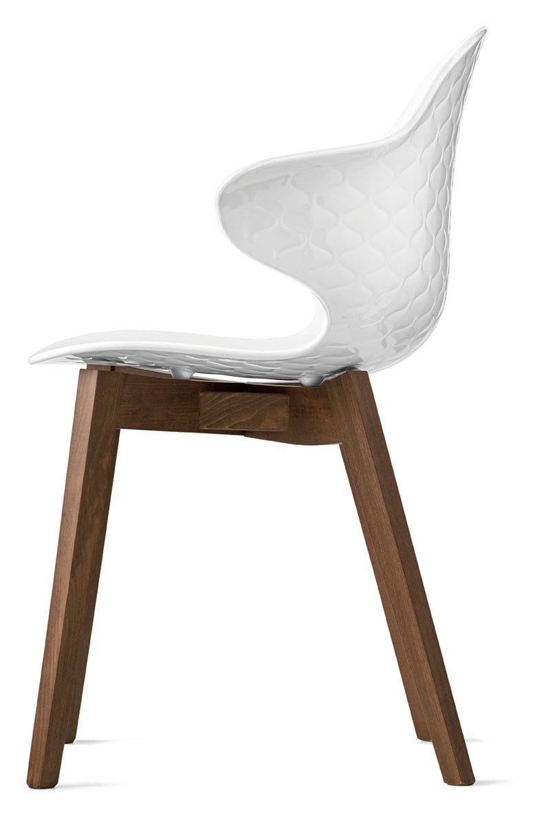 SAINT TROPEZ Chair with White Seat and Dark Wooden Base