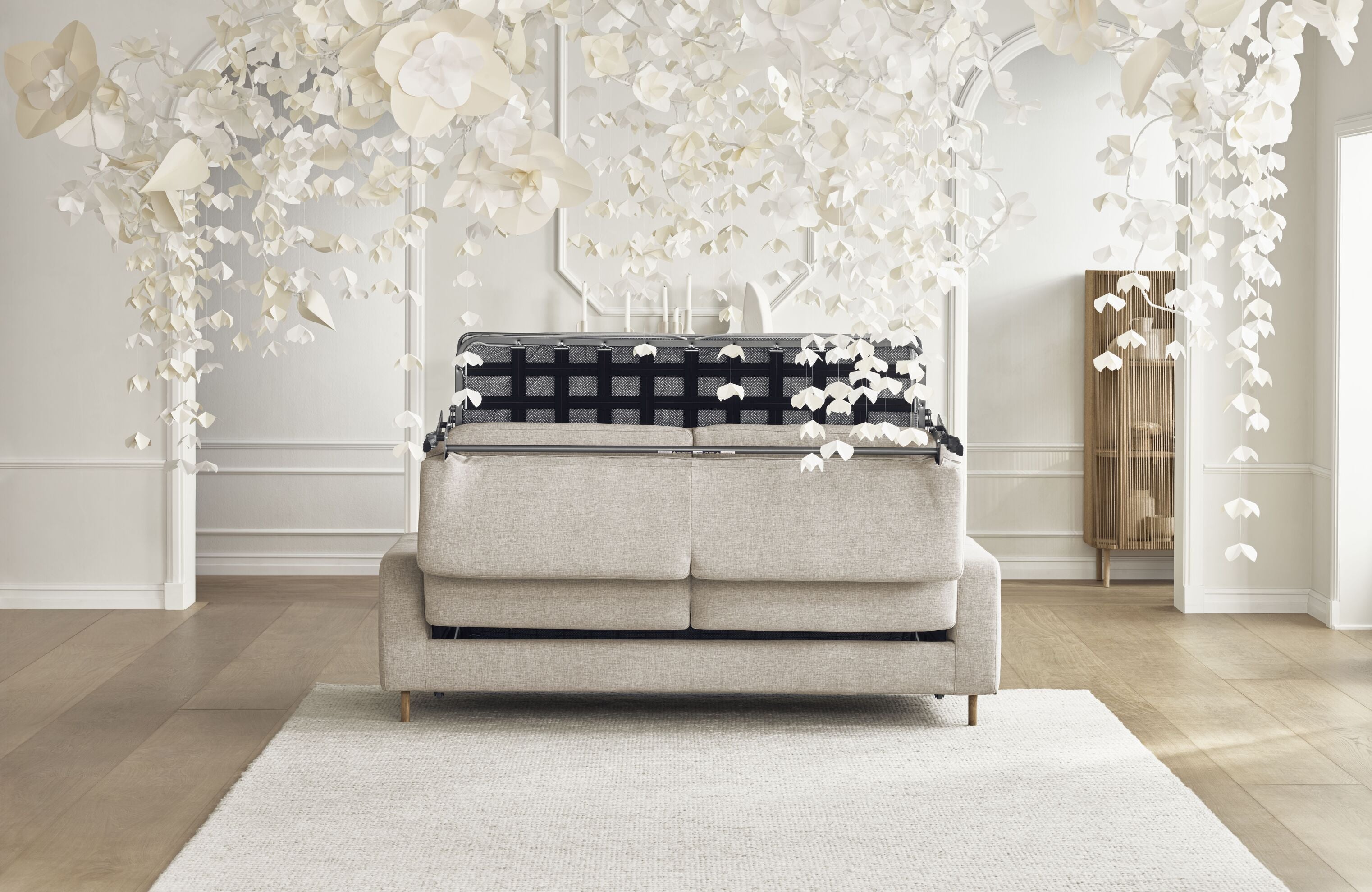 Sofa-Sofa 2,5-Personen-Skandinavien-Basis aus dunklem Eichenholz