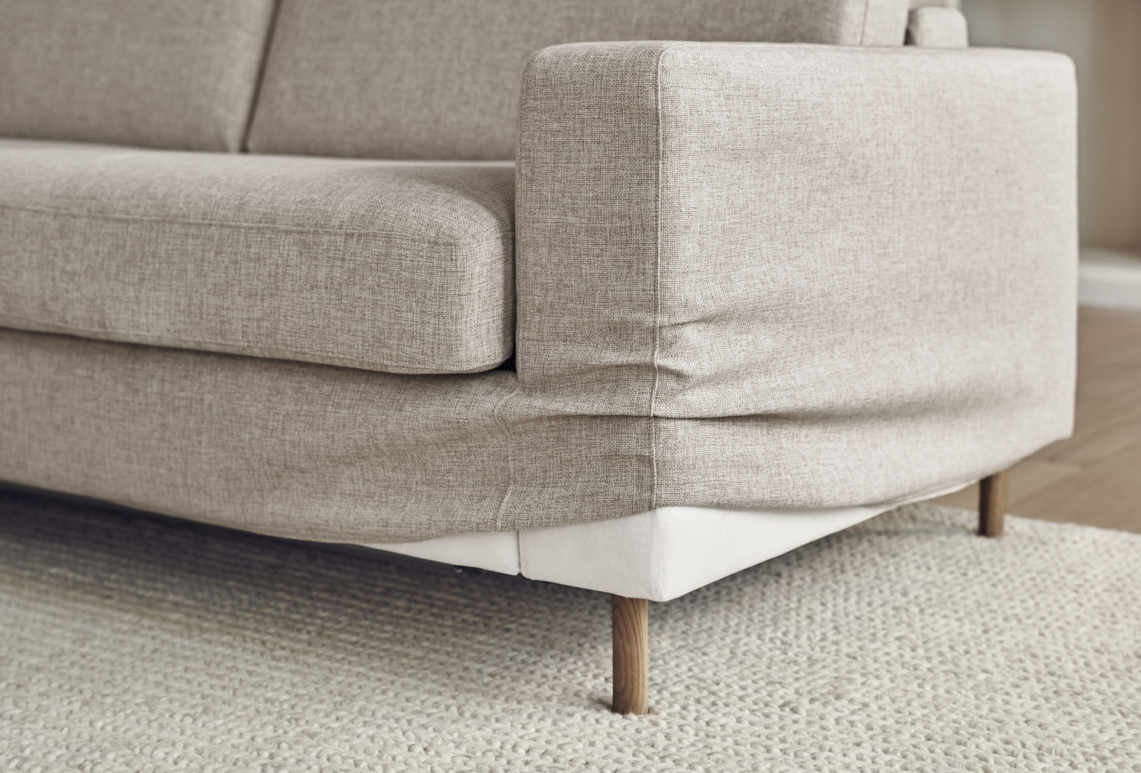 Sofa-Sofa 2,5-Personen-Skandinavien-Basis aus dunklem Eichenholz