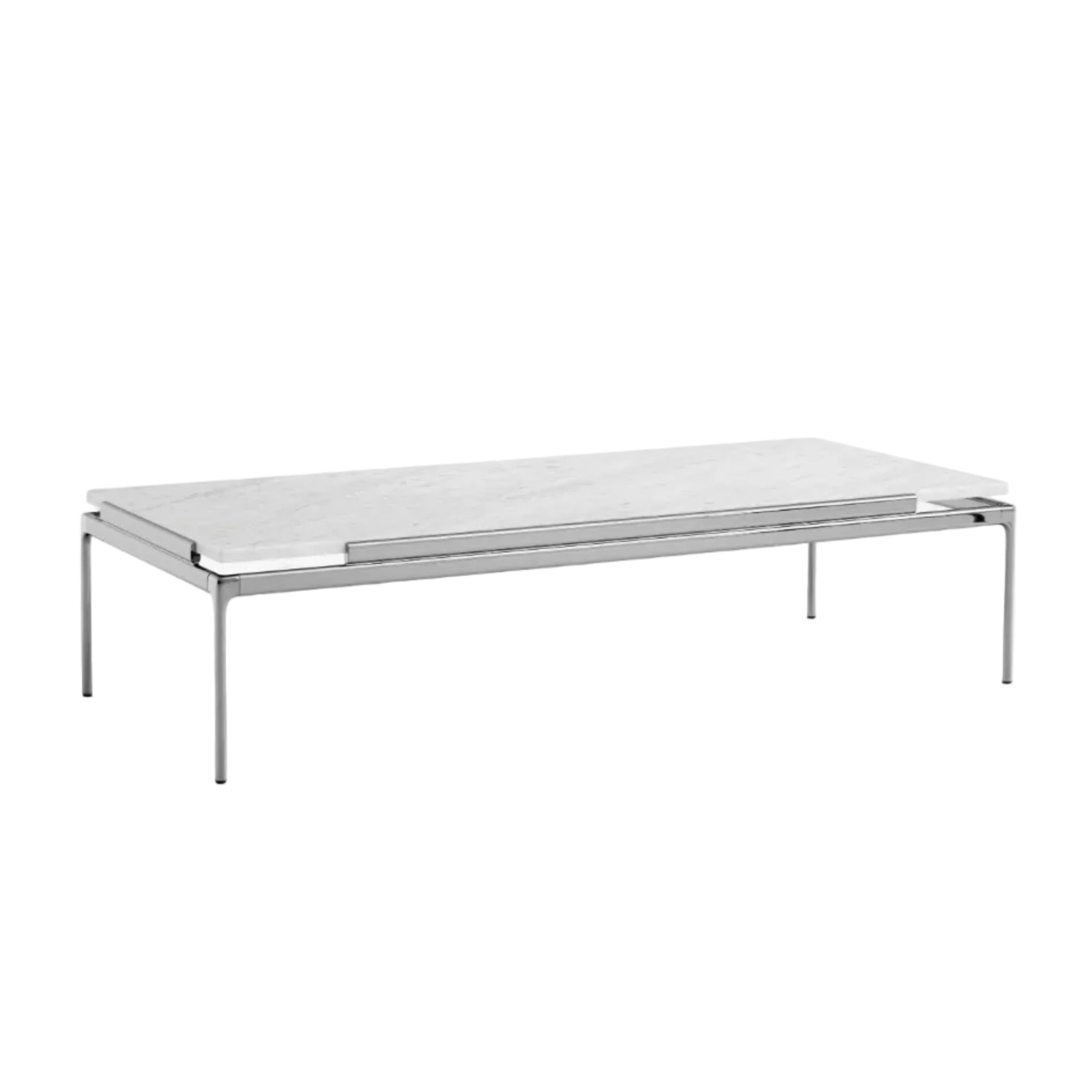 SETT LN12 coffee table with a white marble top and chrome base