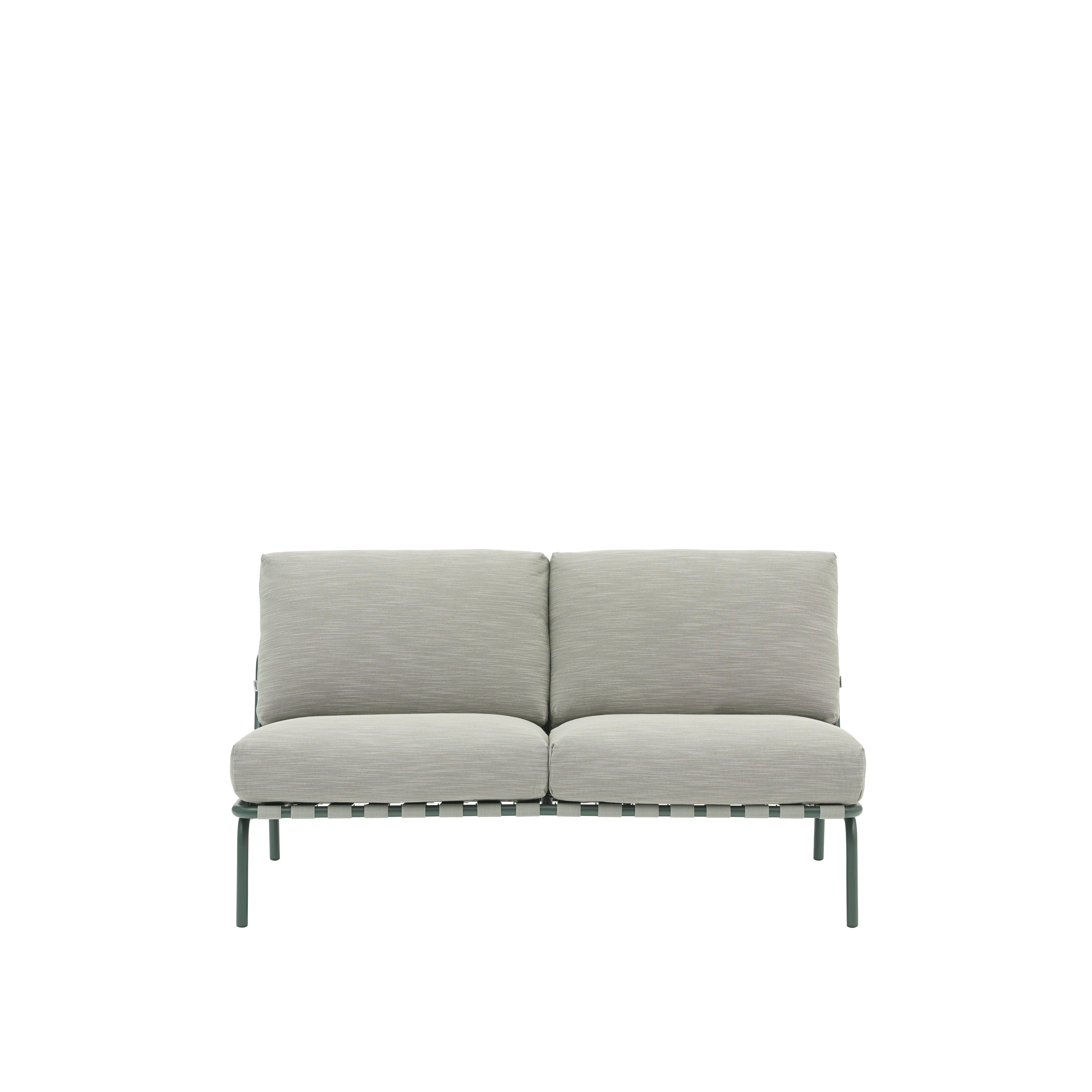 2-Seater Outdoor Sofa SETTLE Gray with Green Base