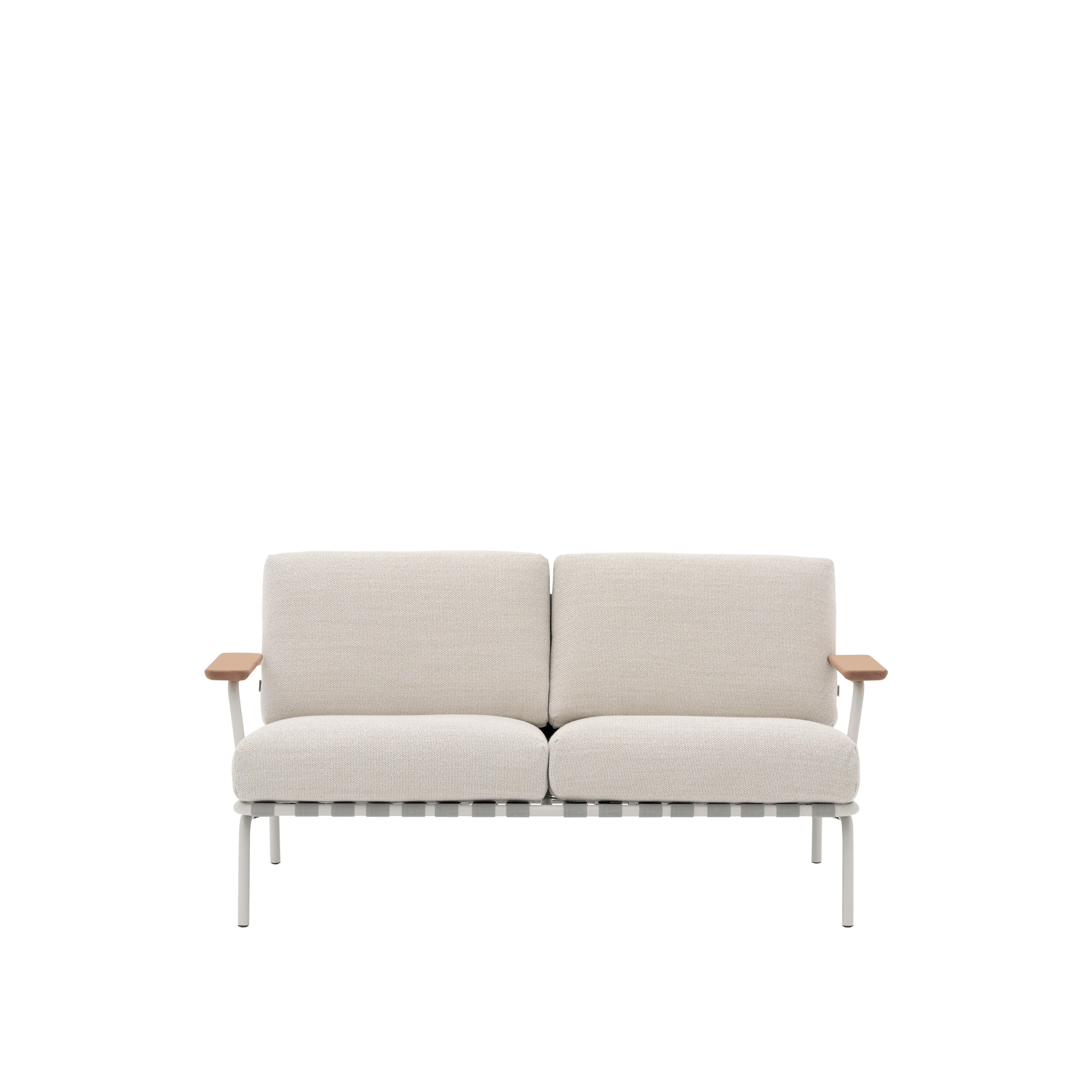 SETTLE Light Gray 2-Seater Sofa with Armrests and Gray Base