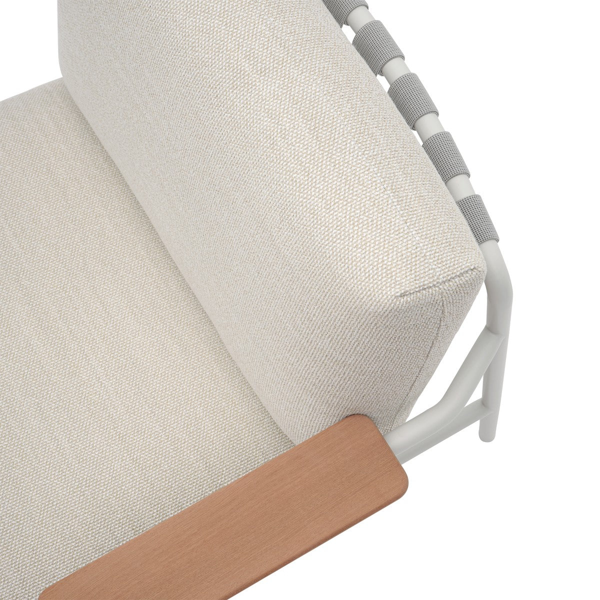 Outdoor Armchair with Armrests SETTLE Light Gray with Gray Base