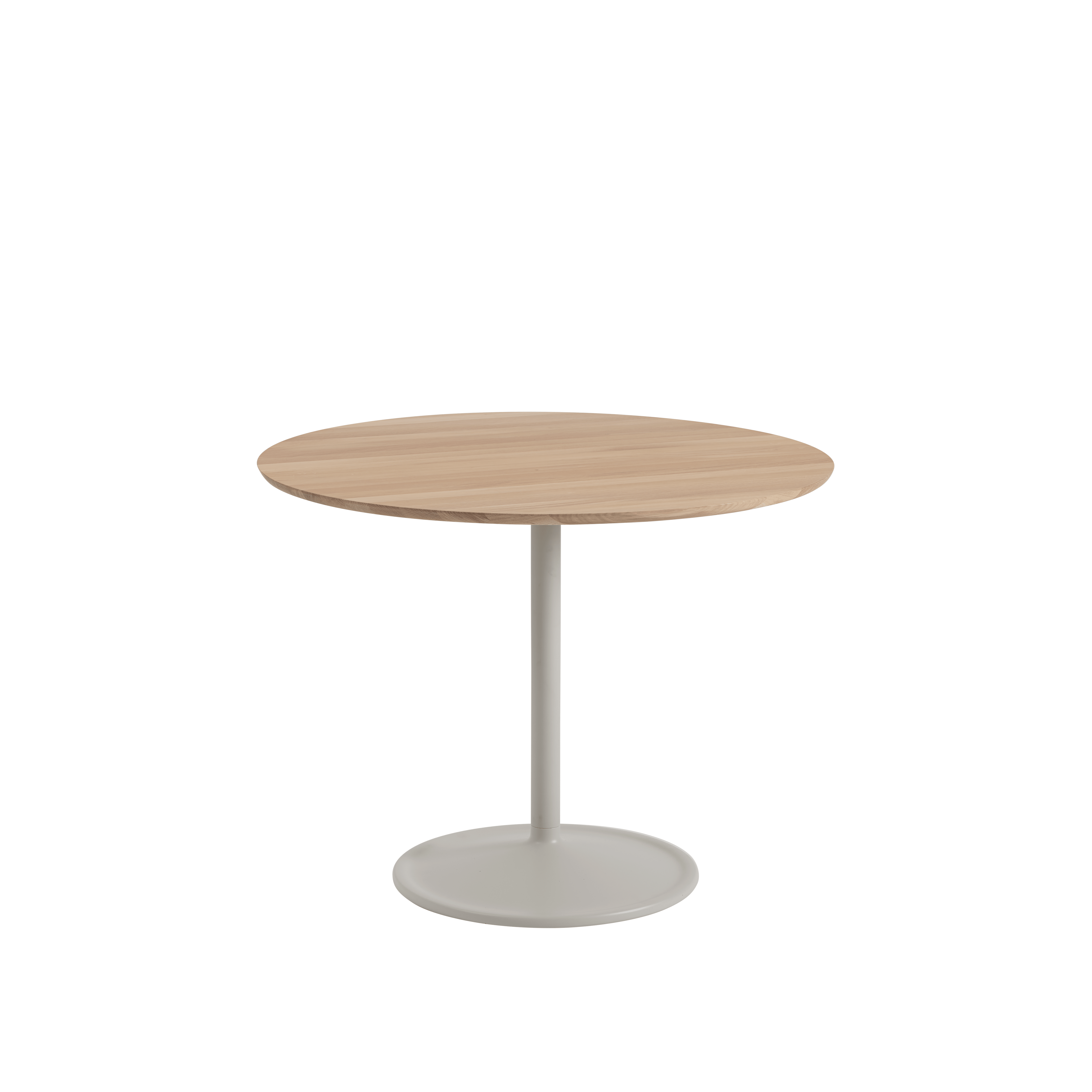 Round Table SOFT oak wood with gray base