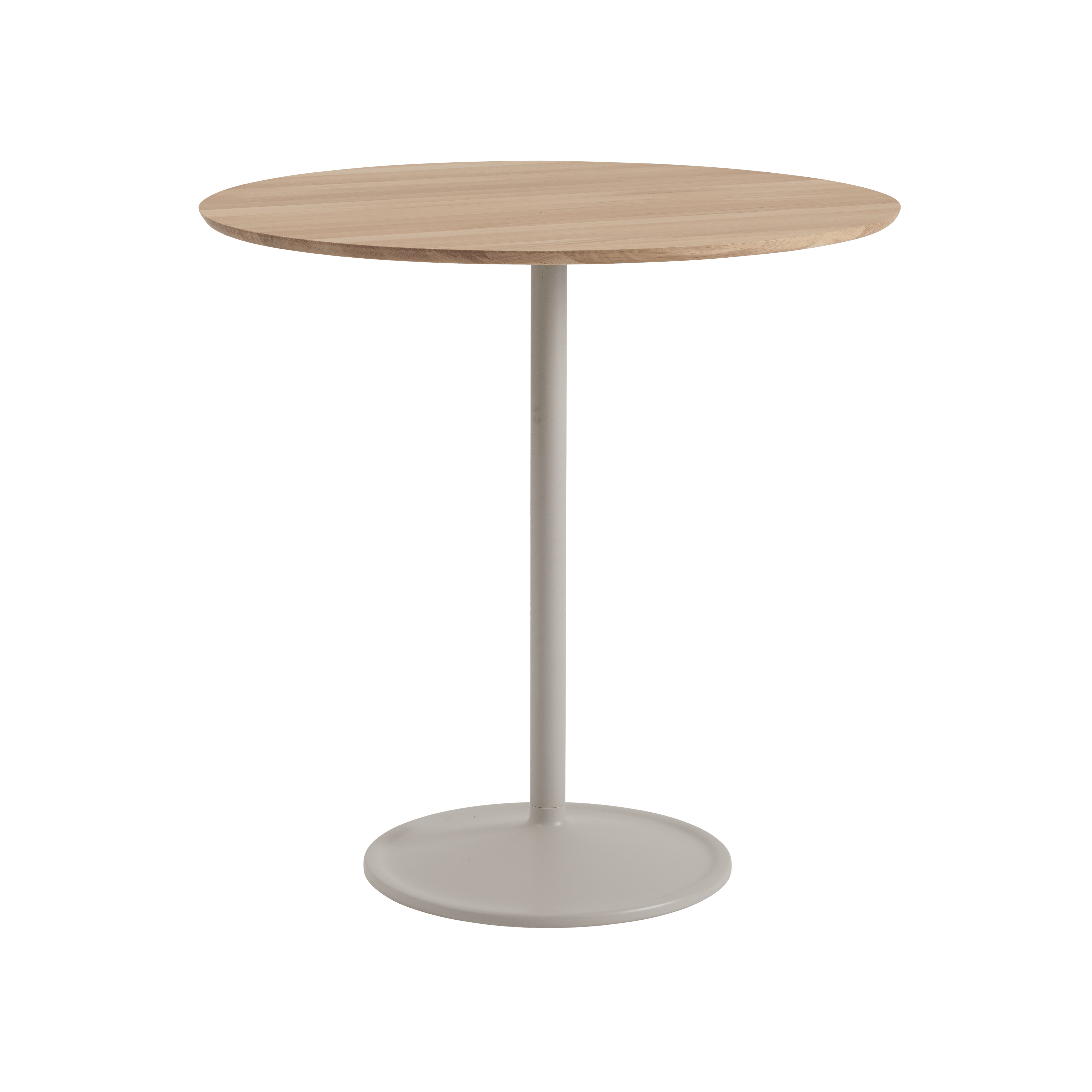 Round Table SOFT oak wood with gray base