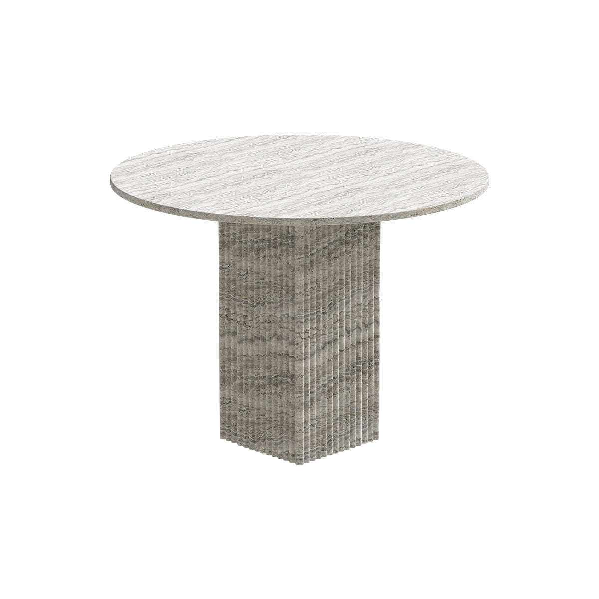 SOHO round table gray travertine