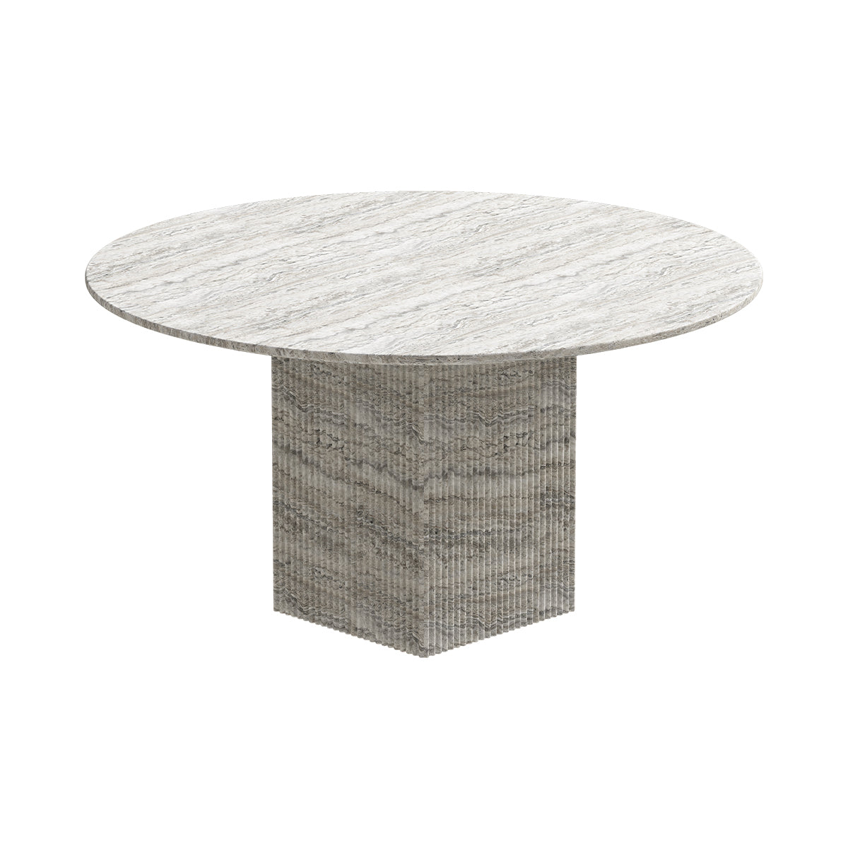 SOHO round table gray travertine