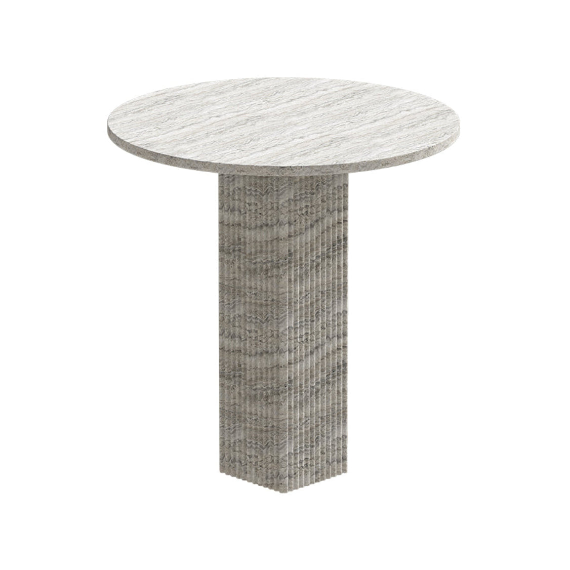 SOHO round table gray travertine