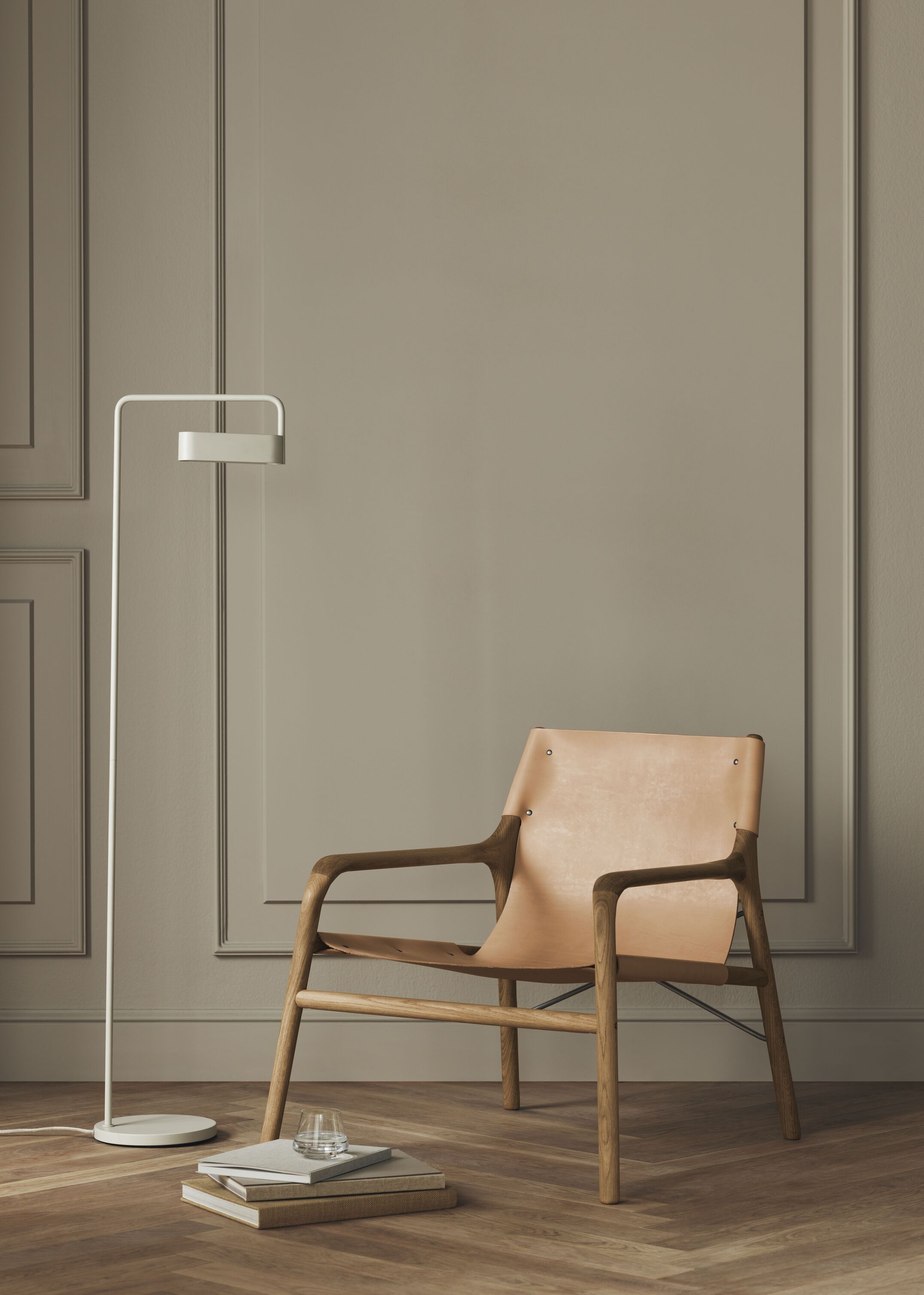 Soul Beige Sessel mit einer weißten Basis