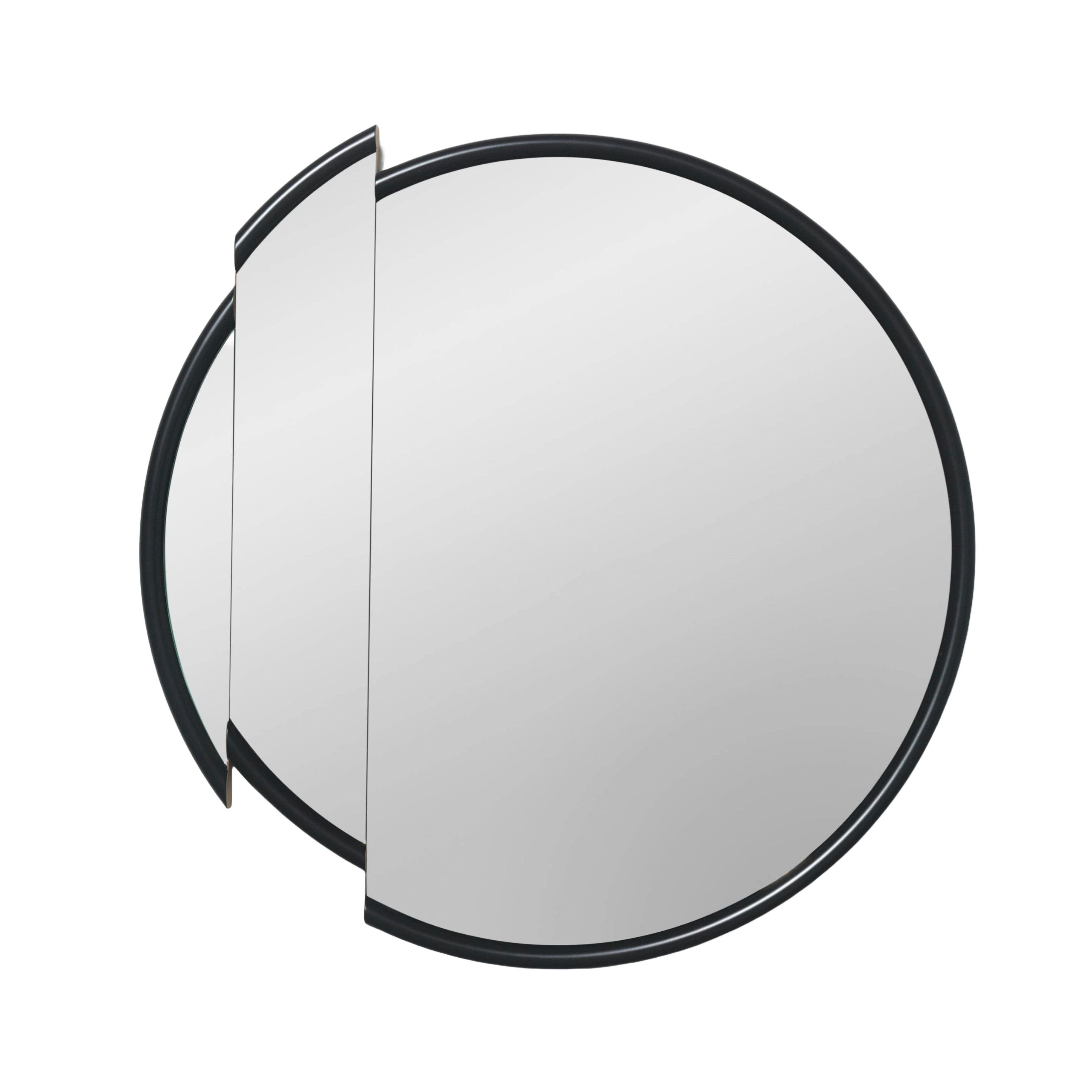 SPLIT Black Round Mirror