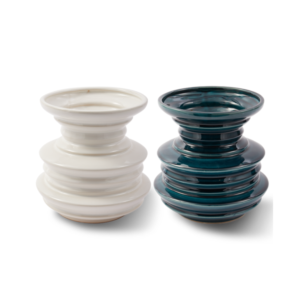 STACKED PLATES vase white