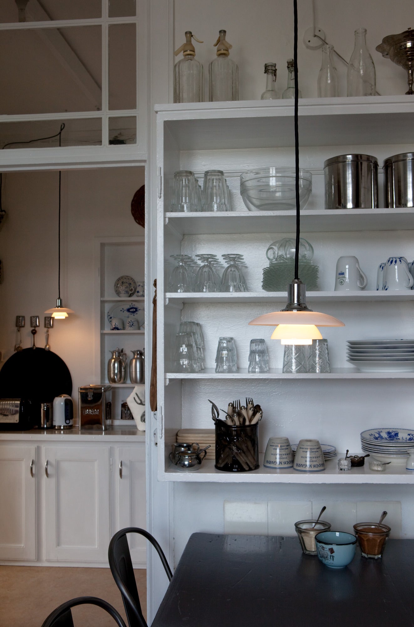 Pendelleuchte PH 2/1 weiß mit verchromter Oberfläche