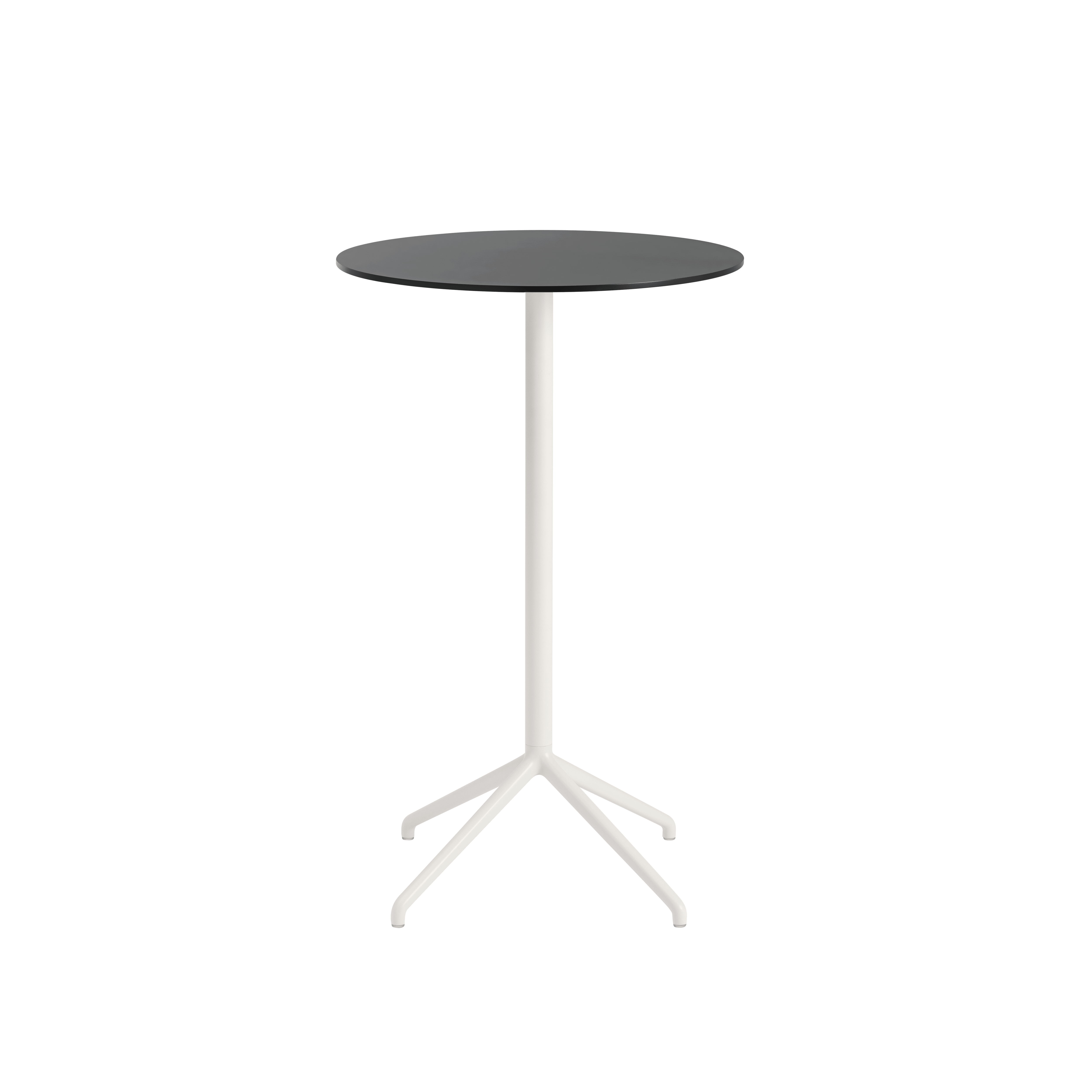 Round bar table STILL black top with broken white base