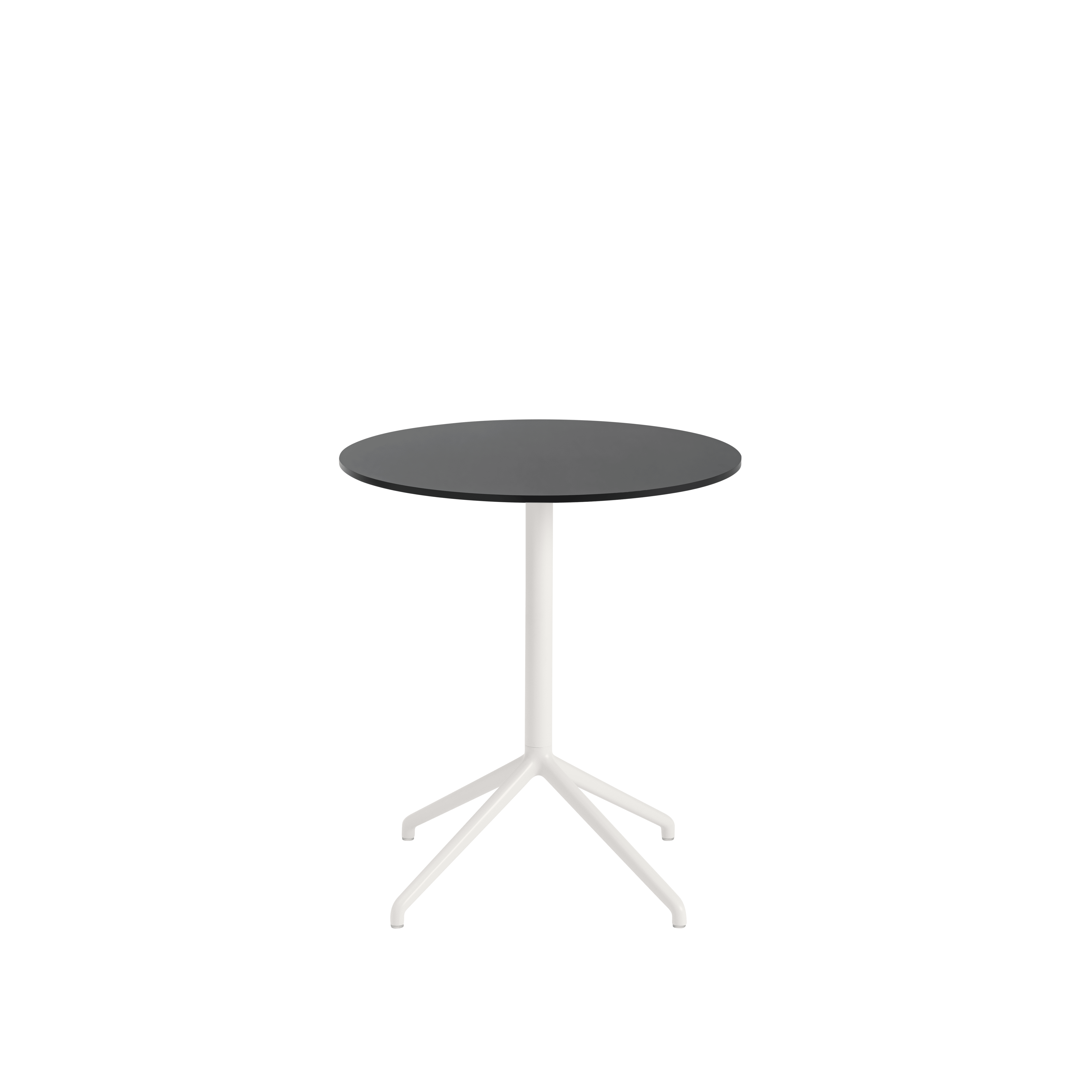 Round bar table STILL black top with broken white base