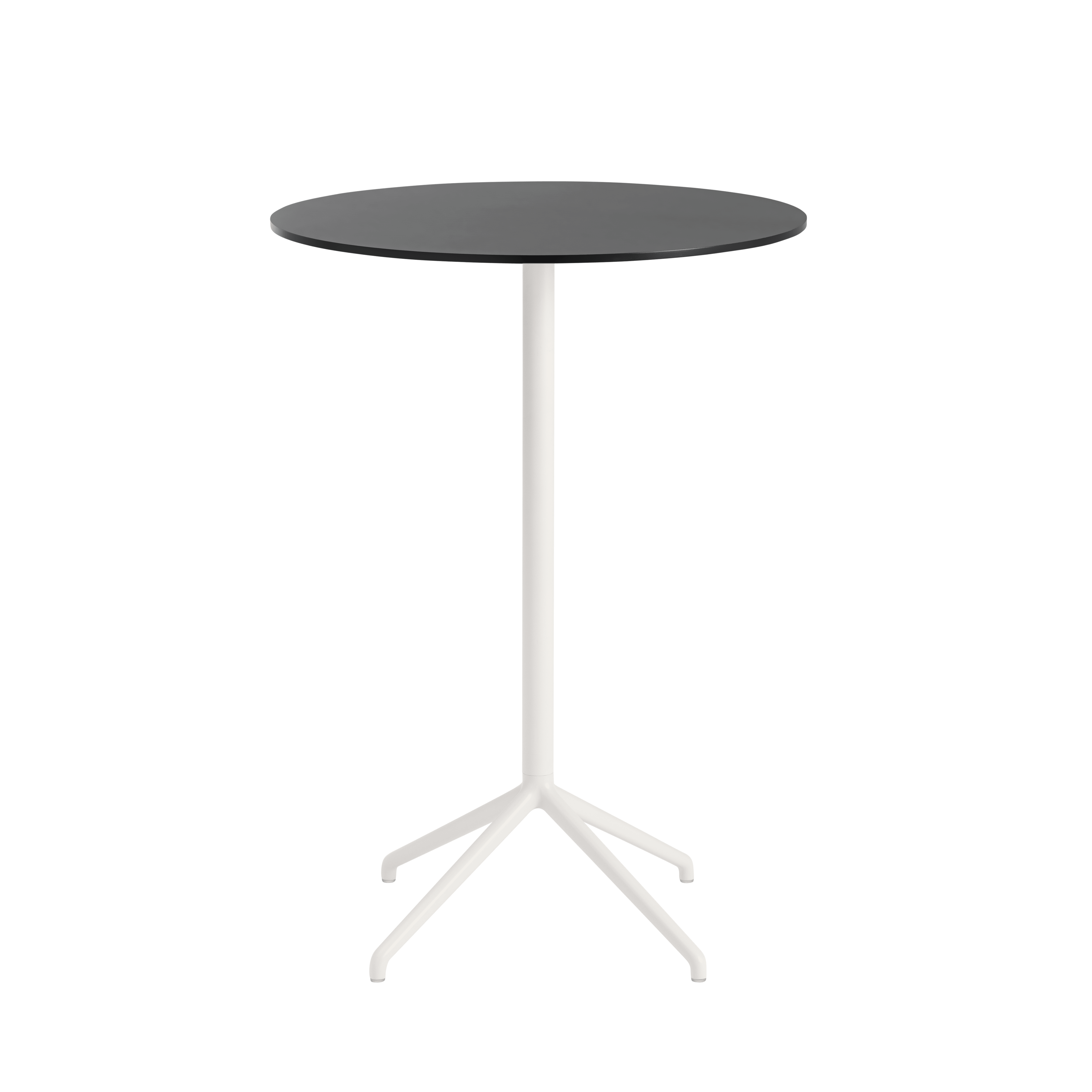 Round bar table STILL black top with broken white base