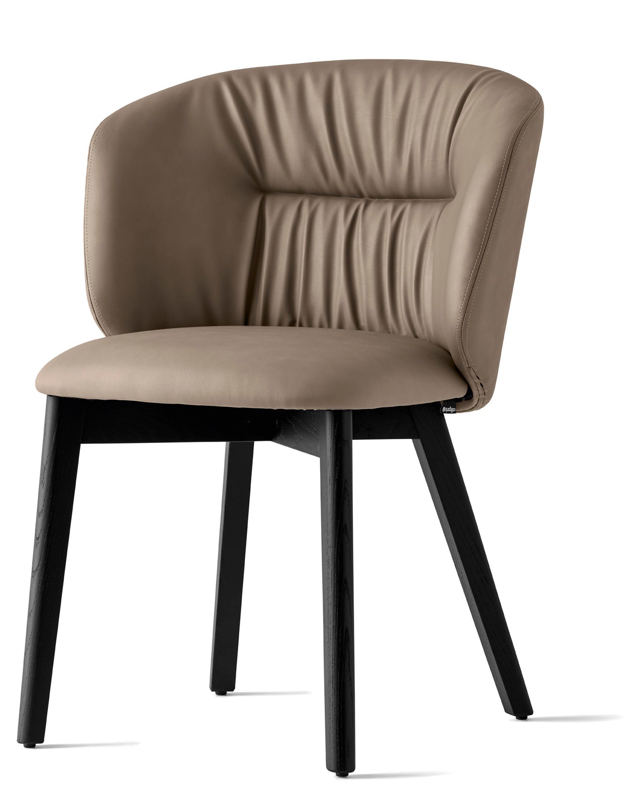 Upholstered SWEEL Chair with Black Wooden Base