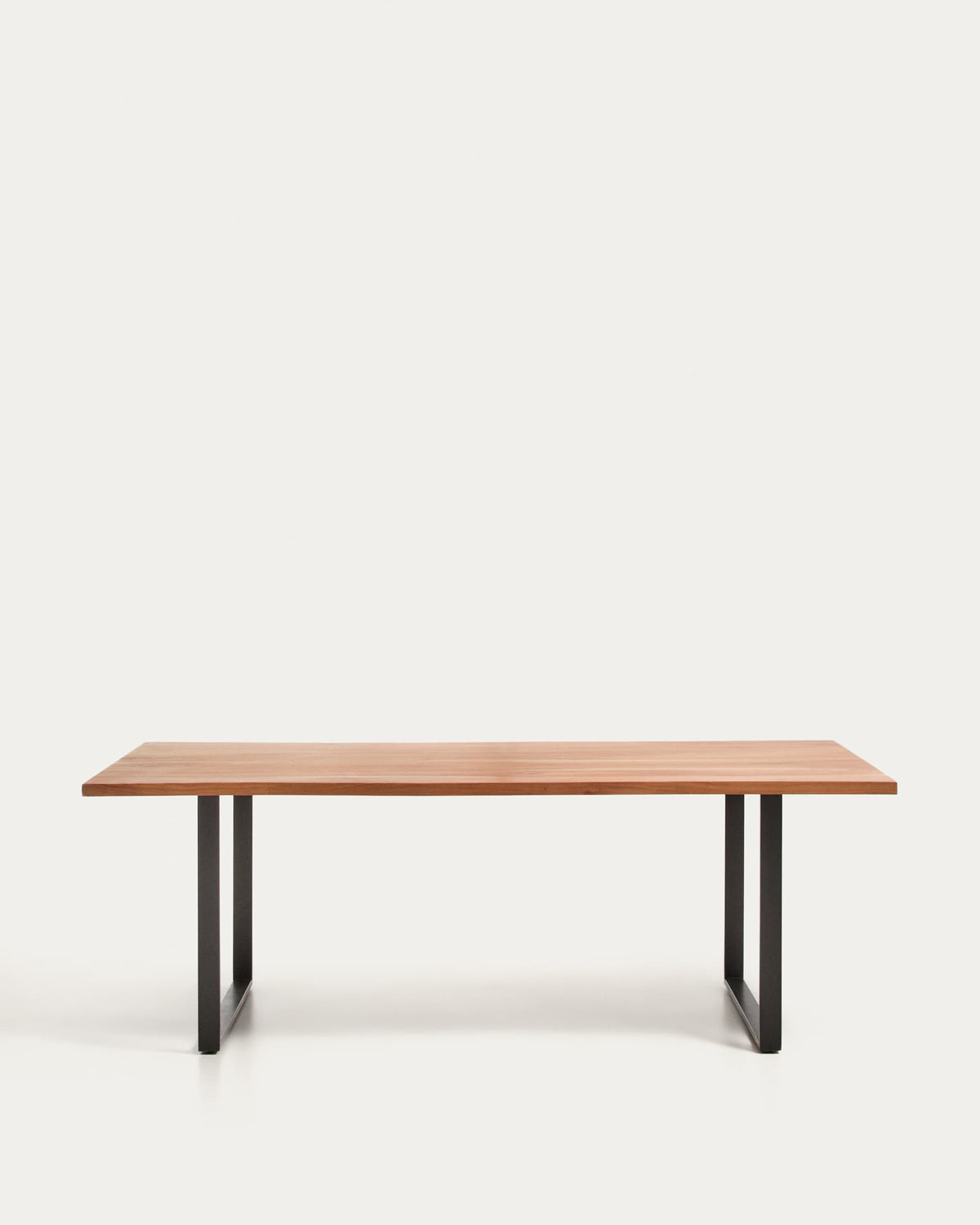 UXUE table made of acacia wood with a black base