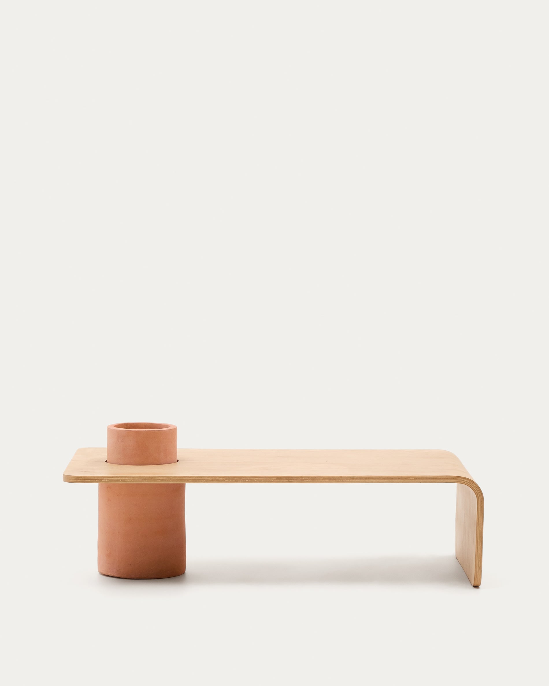 Couchtisch Olaria Terrakotta mit Eichenfurnier