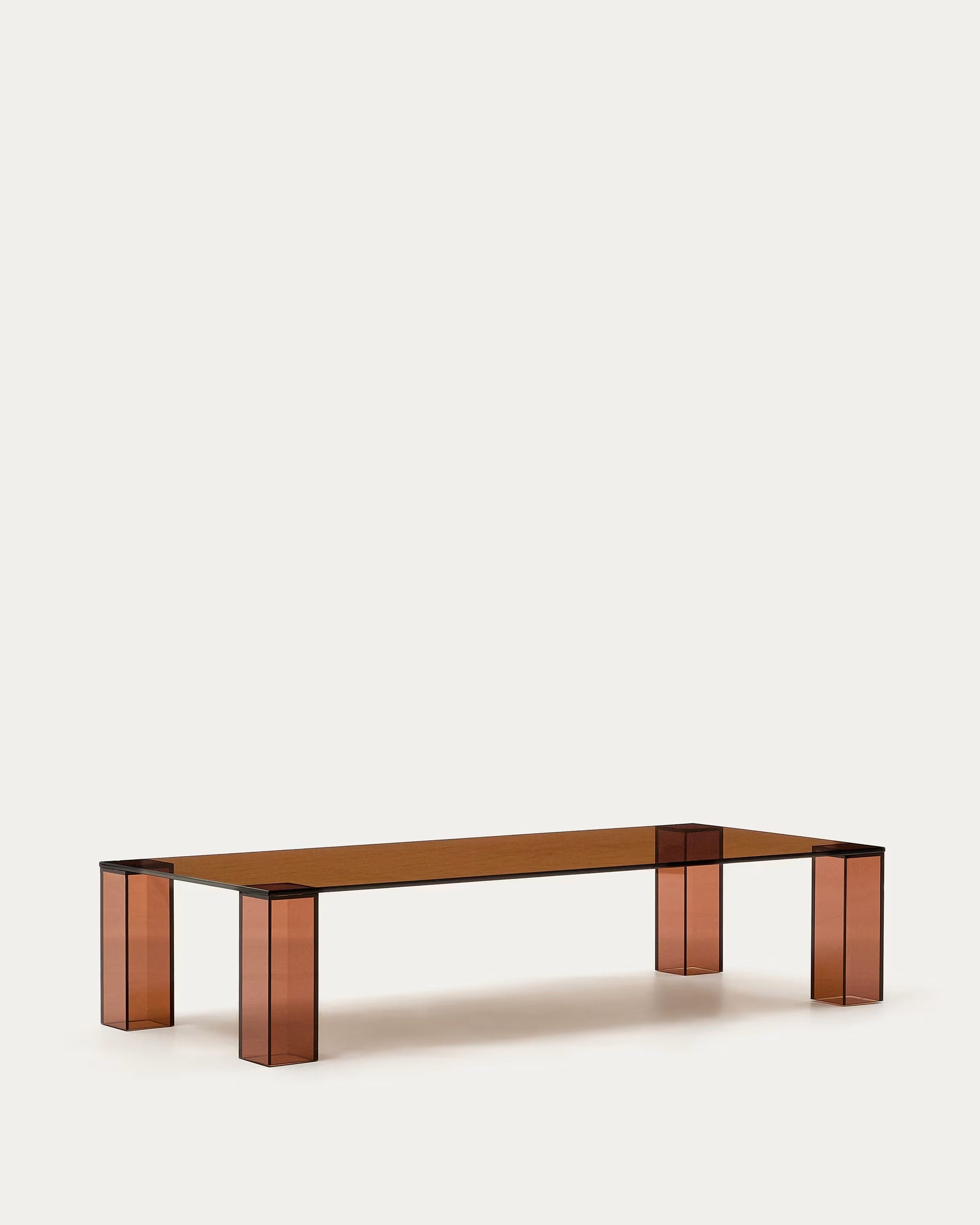 ADULARIA Coffee Table Brown Tempered Glass