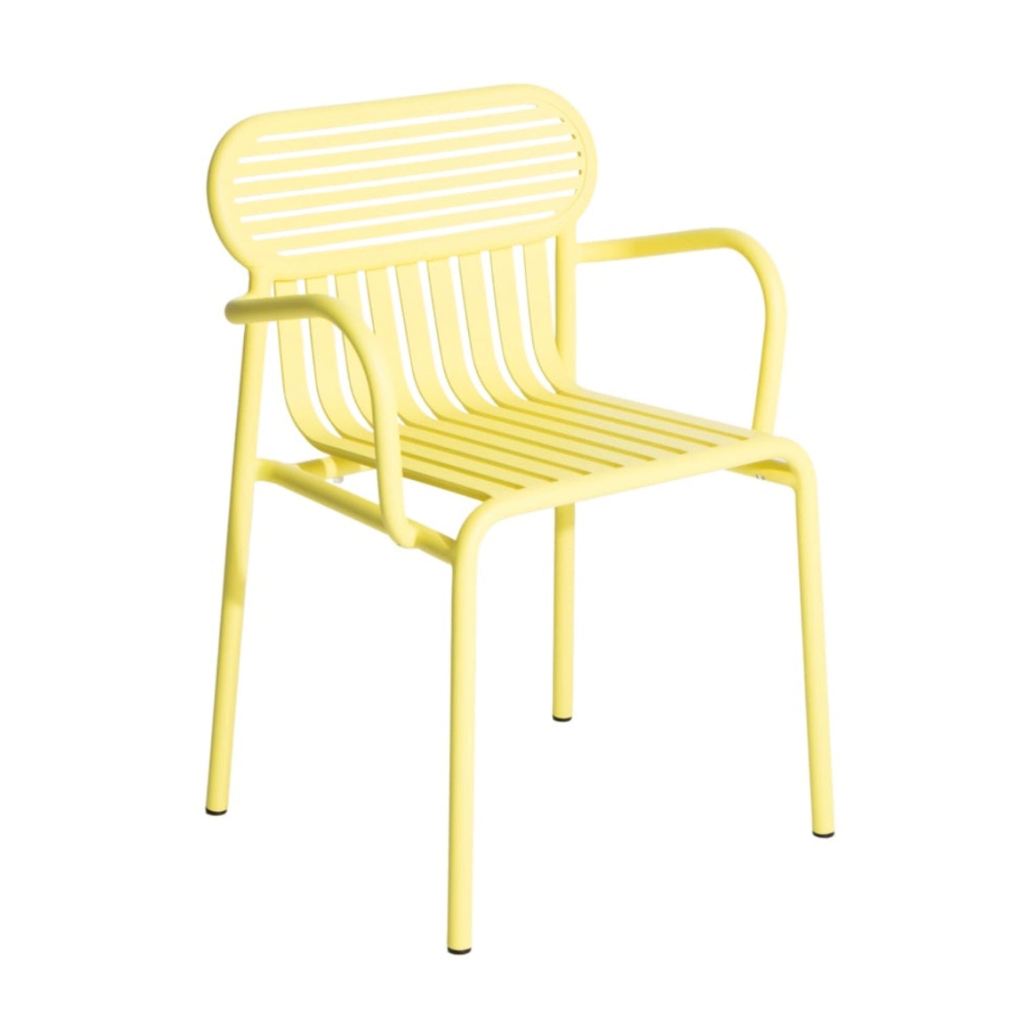 WEEK-END garden chair with armrests in bright yellow